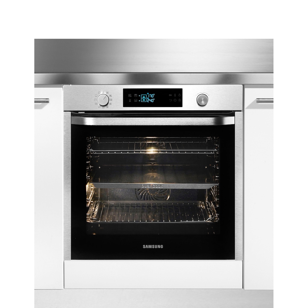 Samsung Pyrolyse Backofen »NV75K5571BS/EG«, NV75K5571BS, mit Teleskopauszug nachrüstbar, Pyrolyse-Selbstreinigung, mit Automatikprogrammen