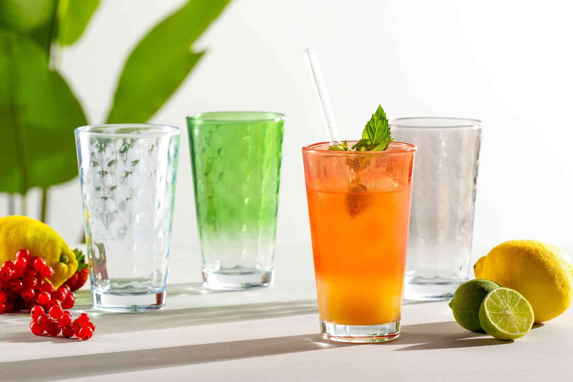 LEONARDO Glas »Trinkgläser Optic 540 ml 4er Set bunt«