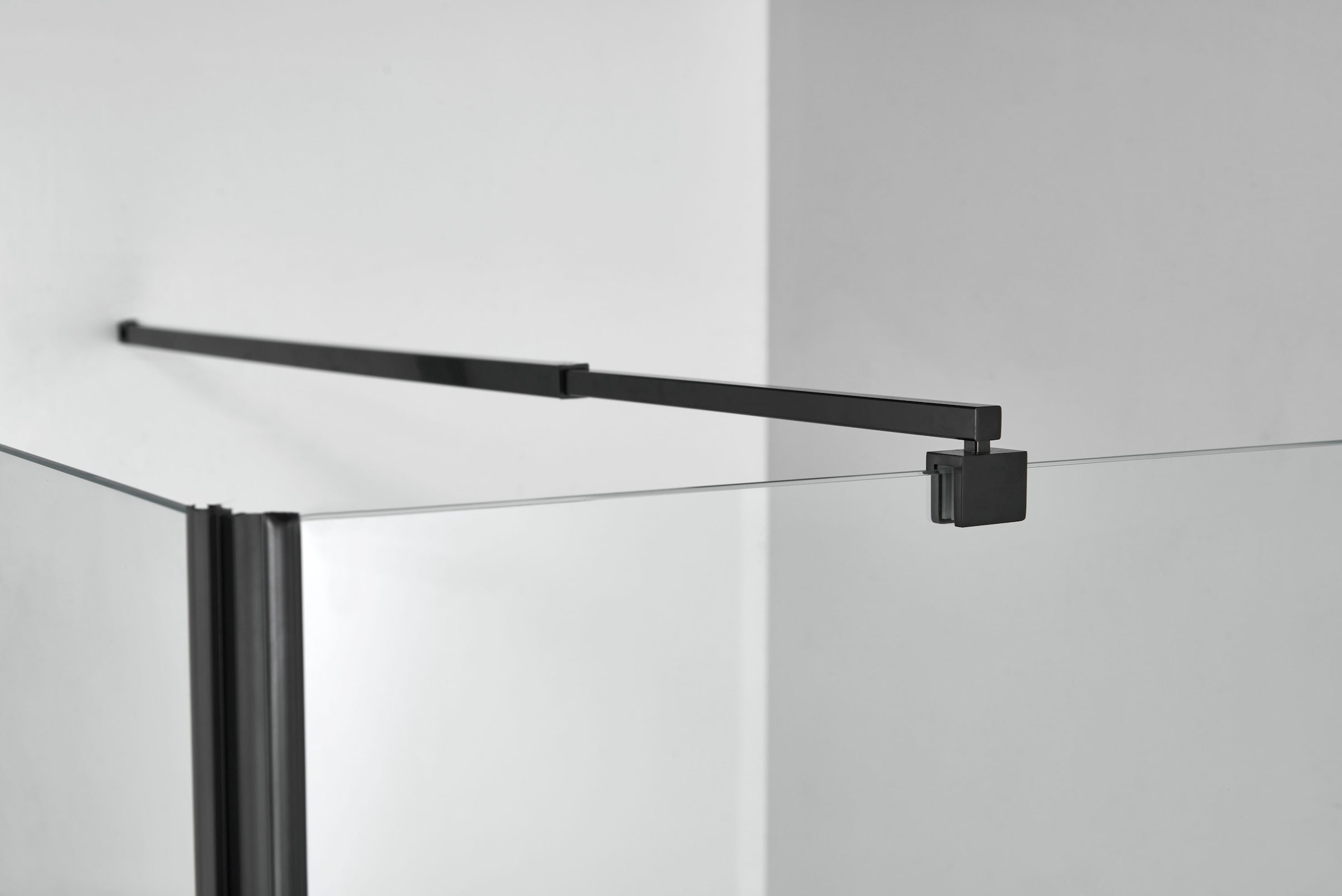 Sanotechnik Duschwand »Elite Black«, BxH: 79,5 x 195 cm, Fixglas mit Alu-Profil in Schwarz Matt