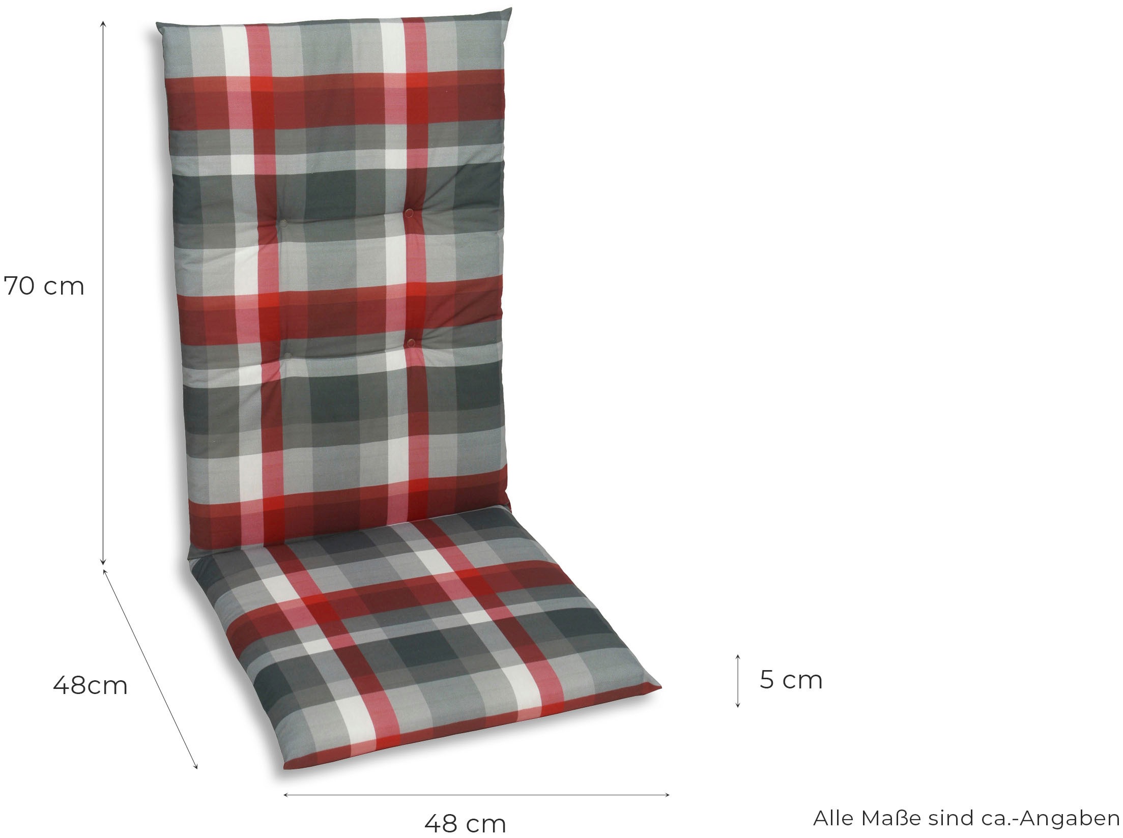 GO-DE Hochlehnerauflage, 118x48 cm