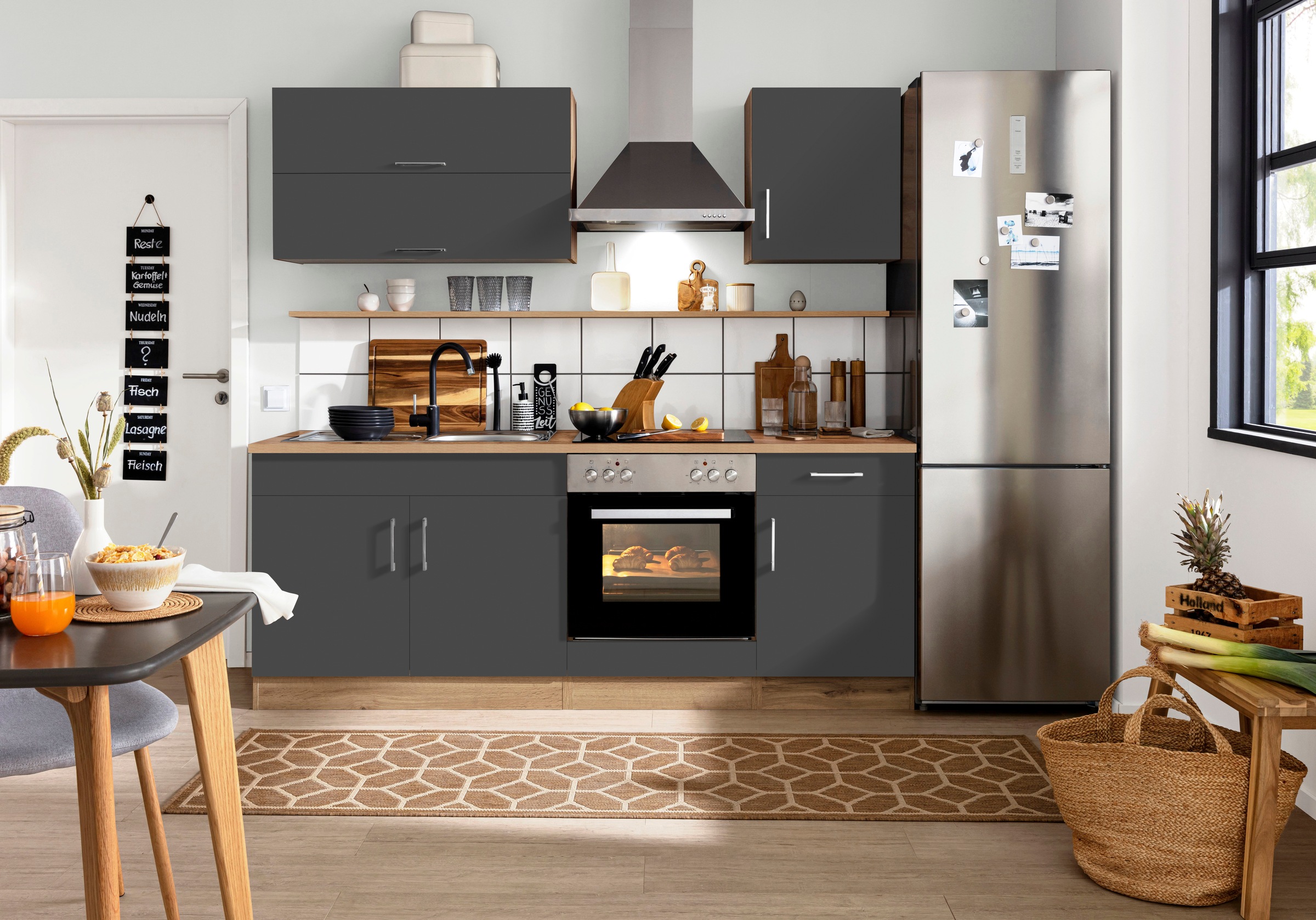 KOCHSTATION Klapphängeschrank »KS-Colmar«, 100 cm, mit Metallgriff, für viel Stauraum
