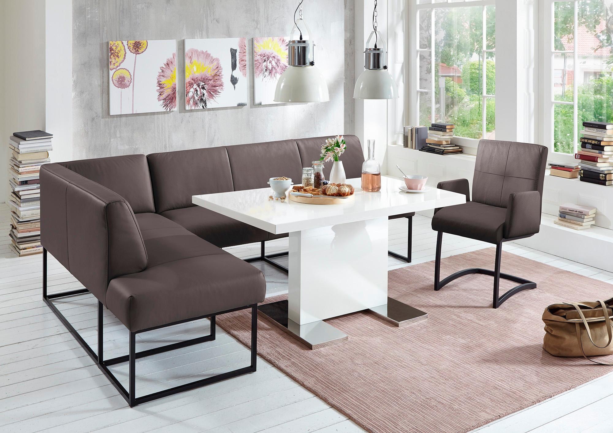 exxpo - sofa fashion, Eckbank »Affogato, bequem und elegant, hochwertige Detailverarbeitung« Frei im Raum stellbar, schoko, Kunstleder,