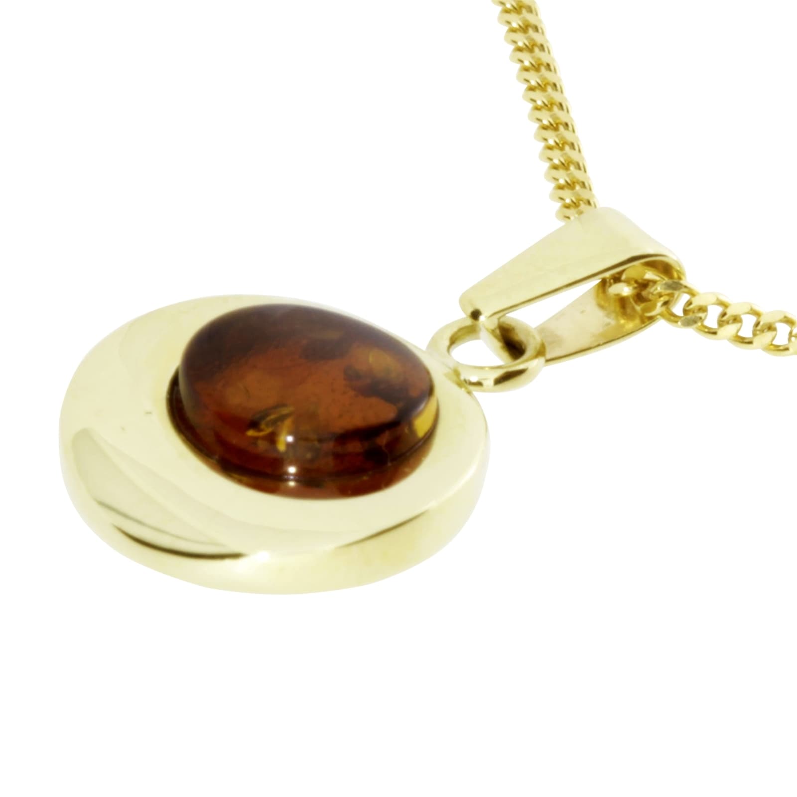 OSTSEE-SCHMUCK Kette und Anhänger Set »- Alina 12 mm - Gold 333/000 - Bernstein« ()