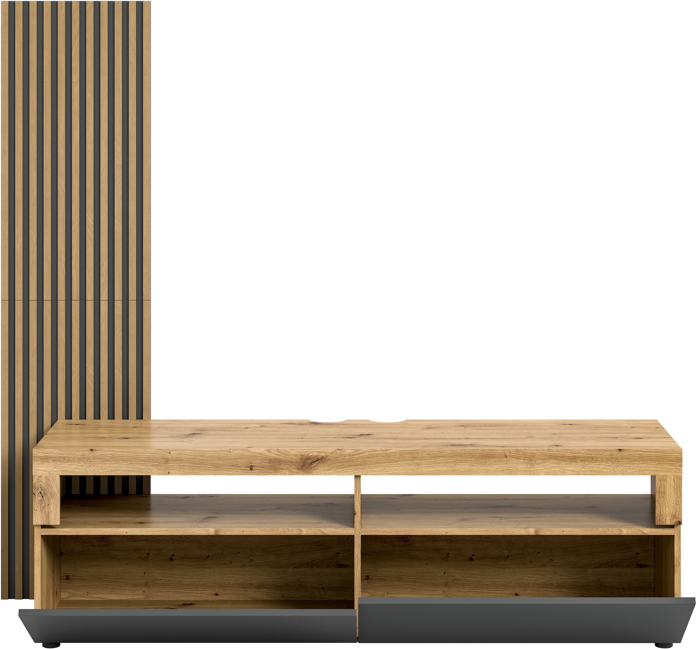 INOSIGN Lowboard »Telli, Breite 160 cm, mit 2 Paneelen, 2 Klappen & 2 offenen Fächern«, TV-Board, TV-Möbel, Media-Möbel, Fernsehschrank