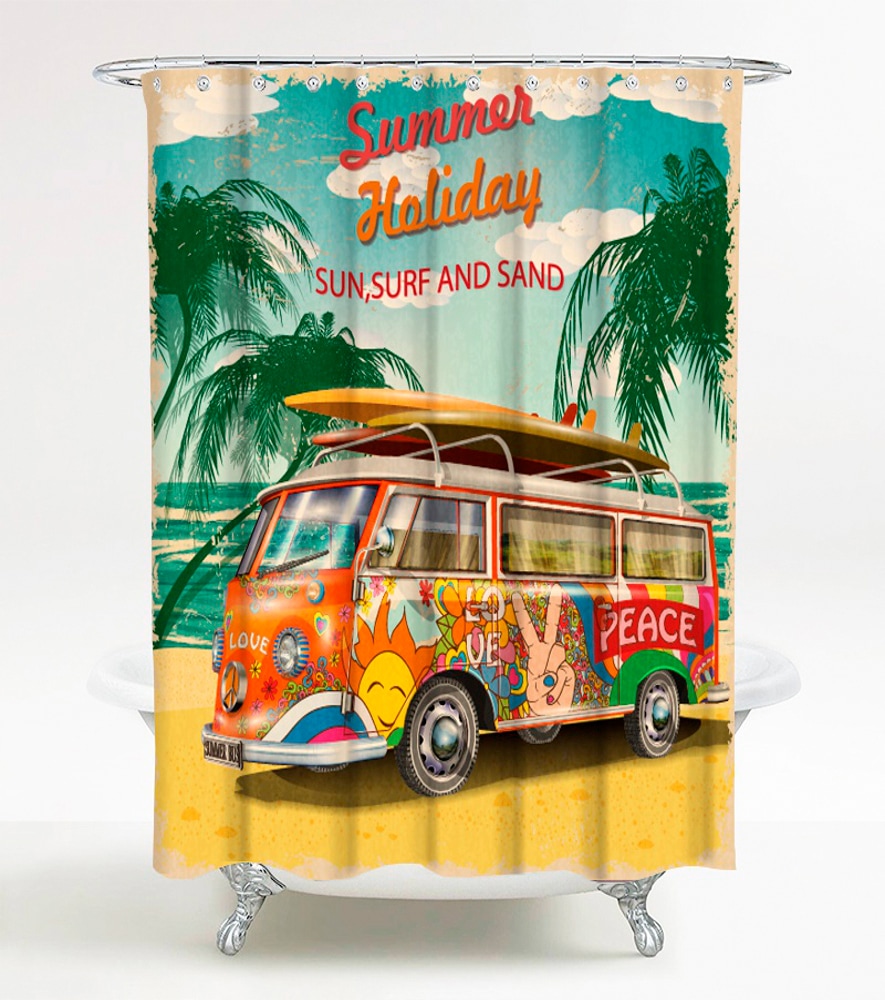 Sanilo Duschvorhang »Summer Bus«, Höhe 200 cm