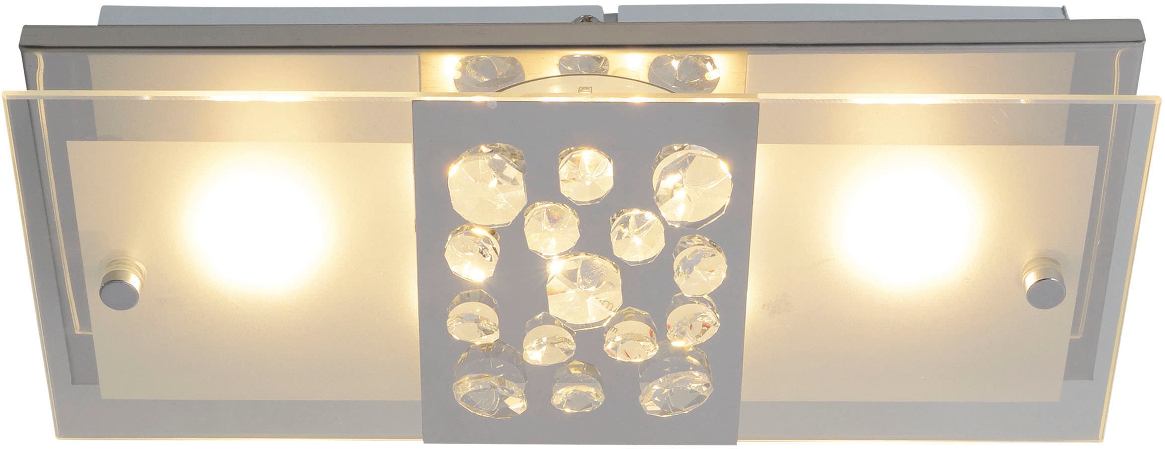 näve LED Deckenleuchte »Chur«, 1 flammig, chrom teilsatiniert mit Kristallen, incl. LED total 11W