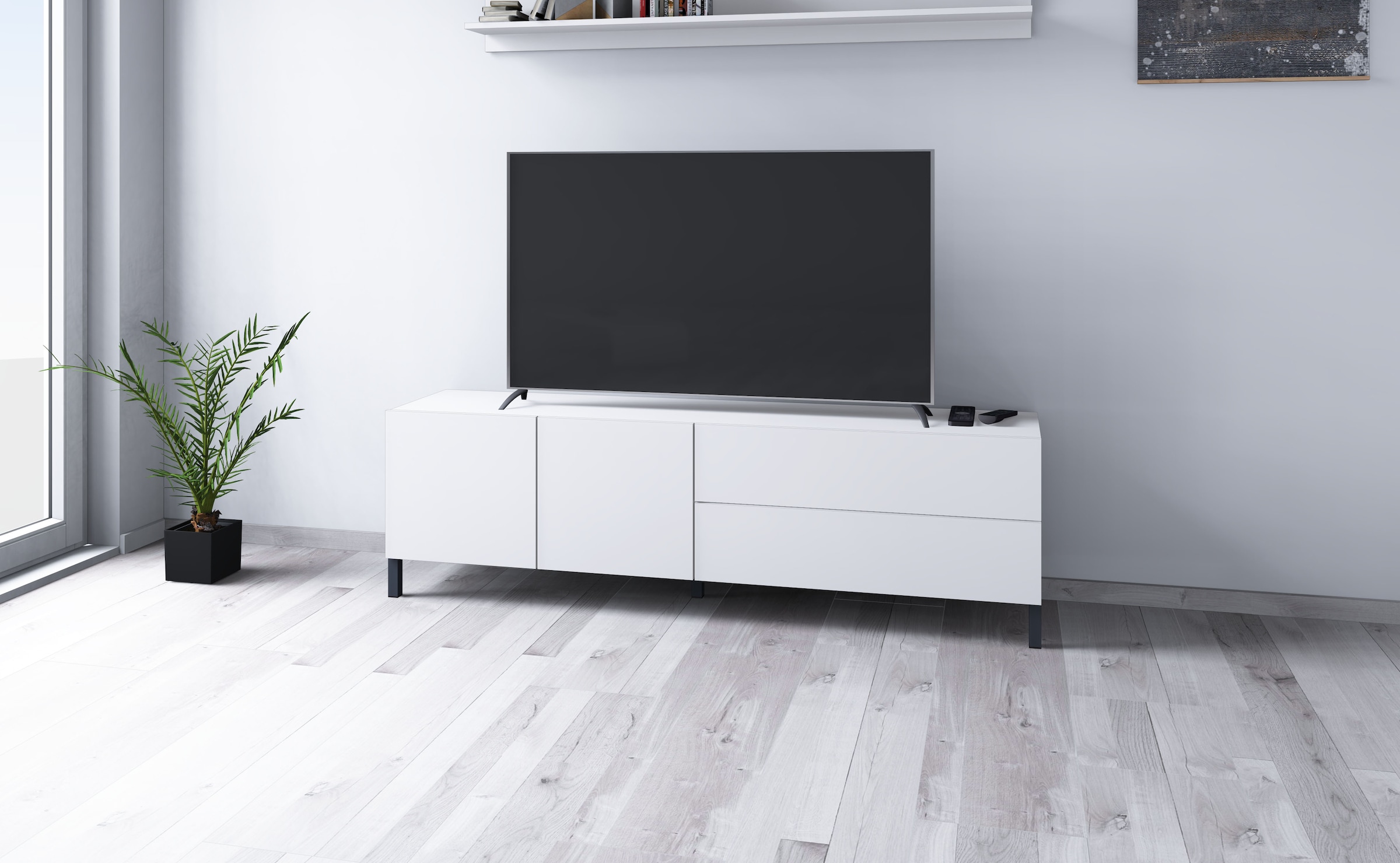 borchardt Möbel Lowboard Metallfüße, grifflose Optik