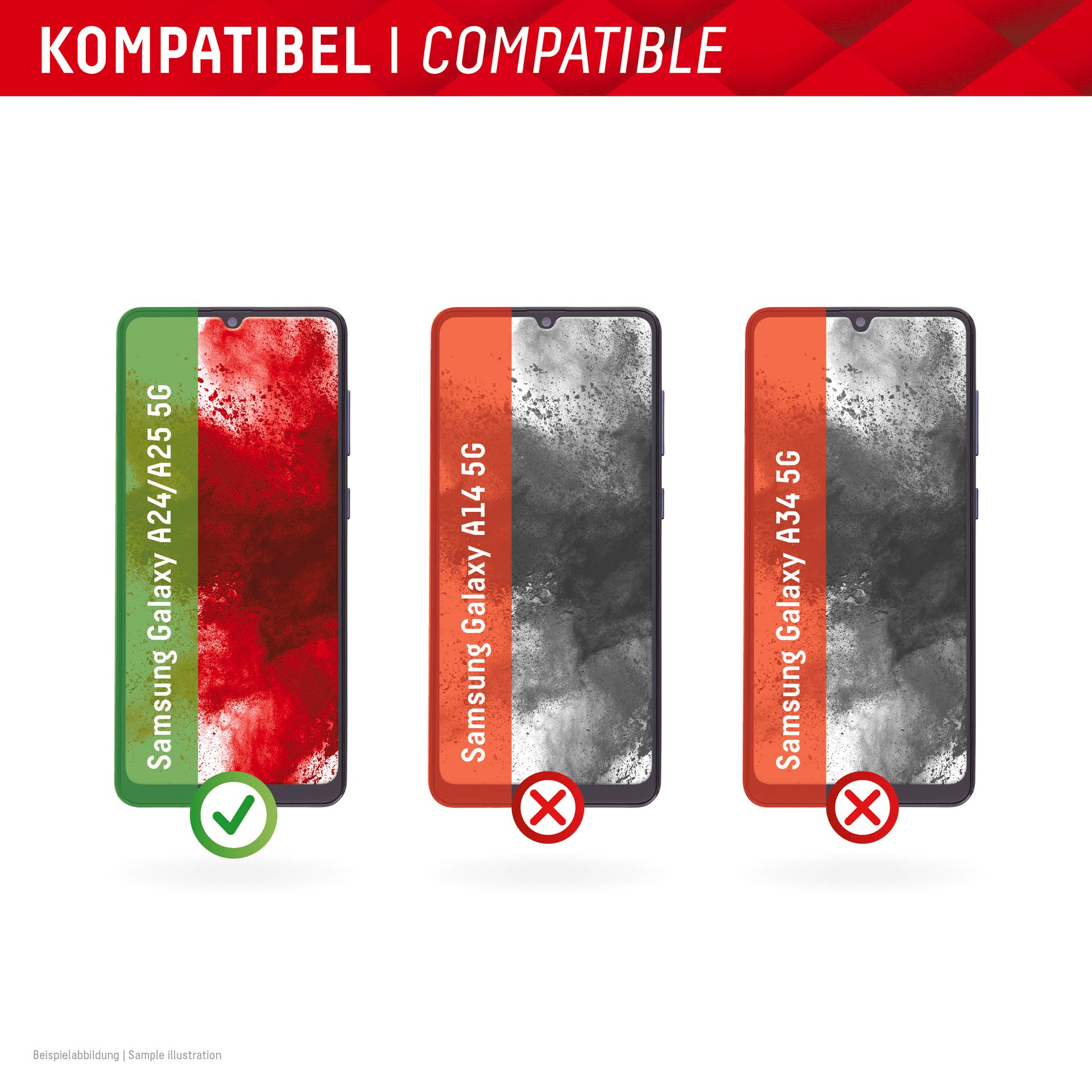 Displex Displayschutzglas »Smart Glass« für Samsung Galaxy A24/A25 Displayschutzfolie, Schutzfolie, Bildschirmschutz, kratz- & stoßfest