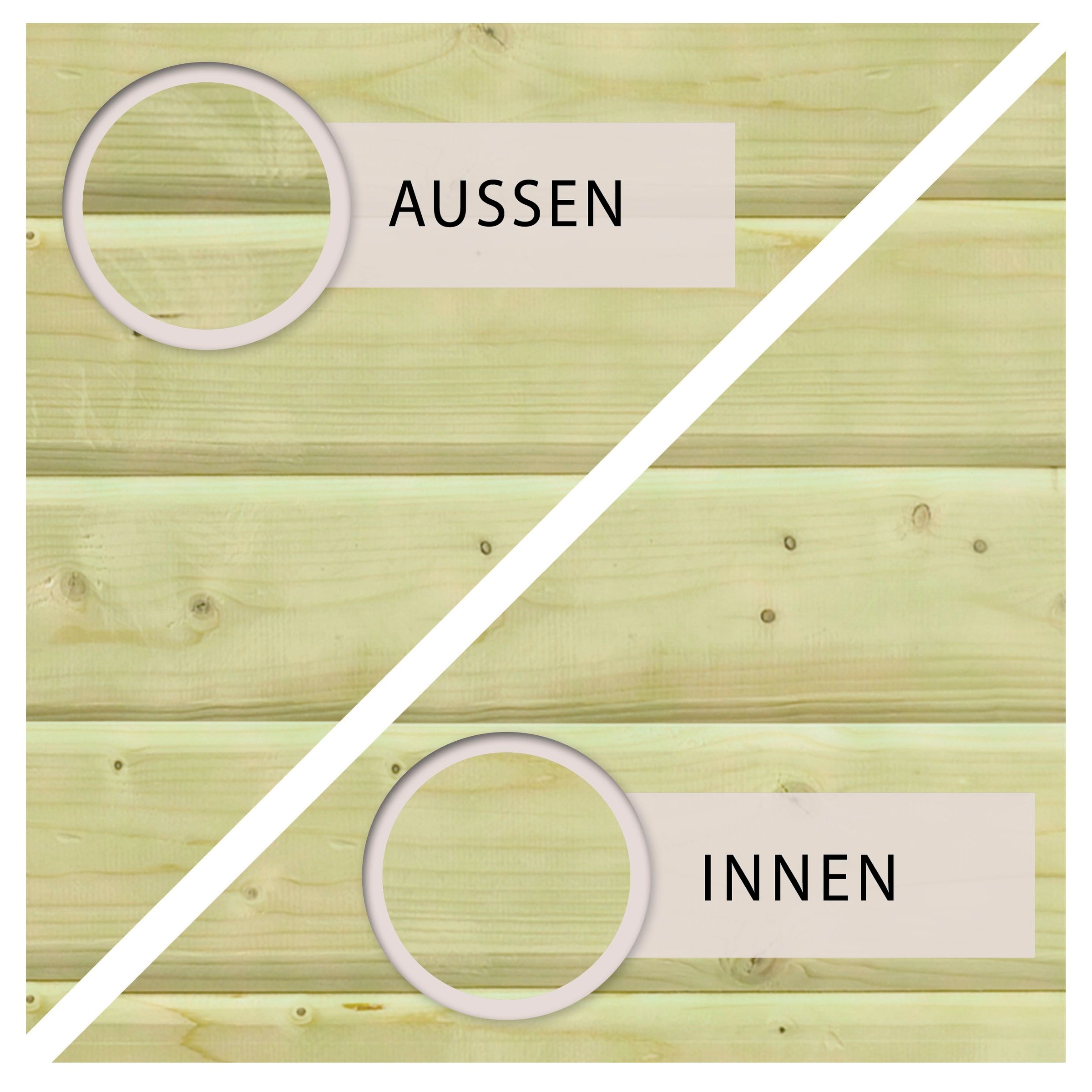 Karibu Rechteckpool »Milano A BxLxH: 462x353x124cm« 44 mm starke kesseldruckimprägnierte Holzbohlen aus Fichtenholz