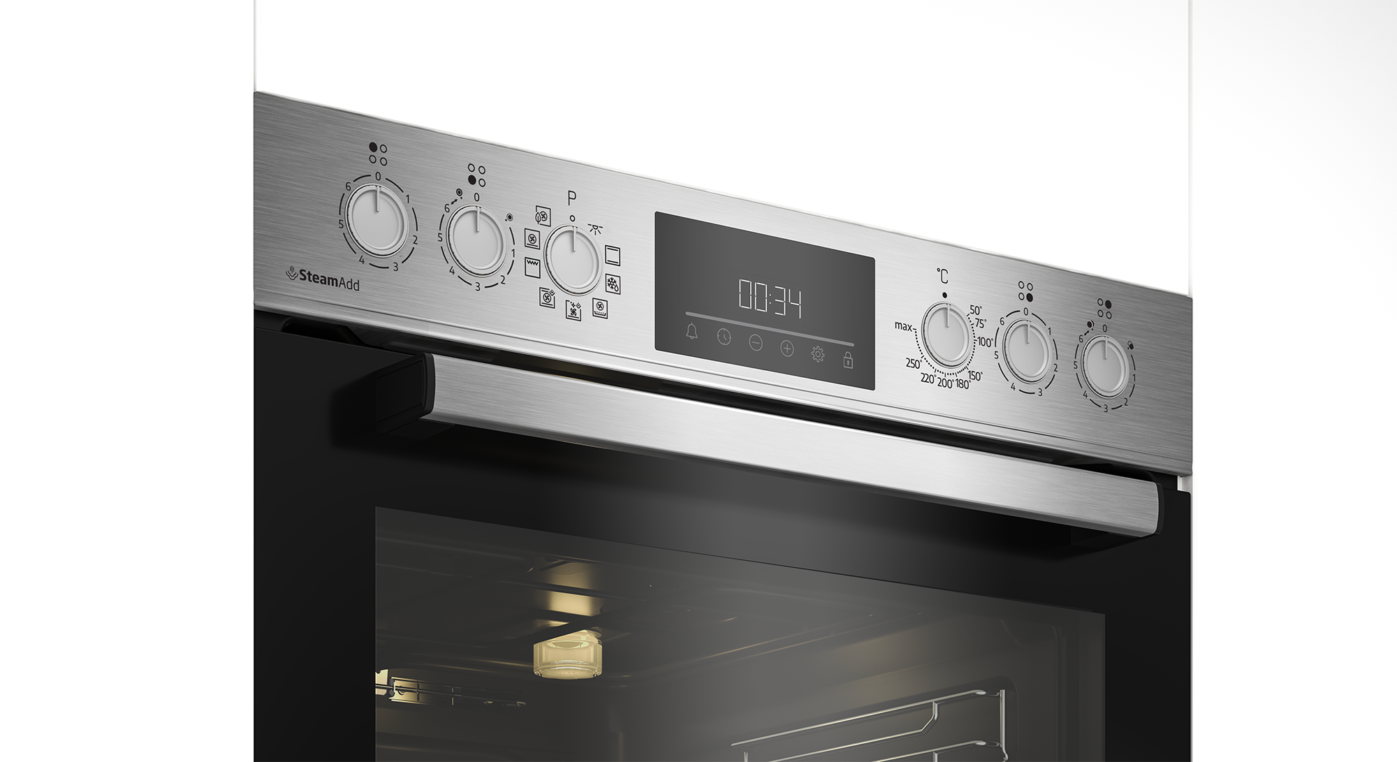BEKO Elektro-Herd-Set »BBUMA1132X« mit 1-fach-Teleskopauszug SteamShine Set, 1 Stk. tlg. Knusprige Ergebnisse mit wenig Fett mit der AirFry-Funktion
