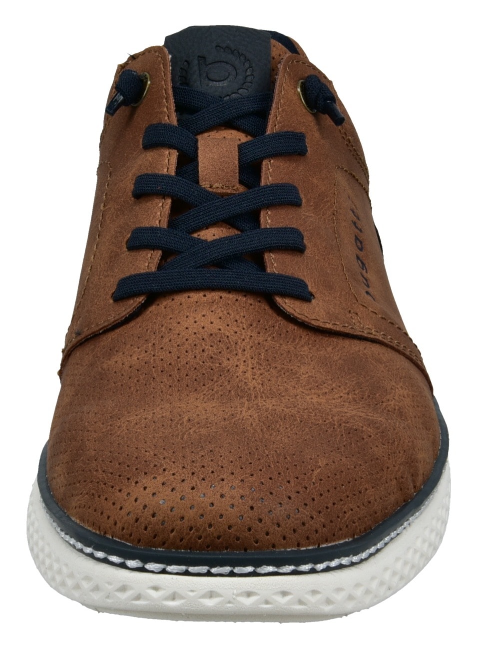 bugatti Slip-On Sneaker, Halbschuh, Freizeitsneaker mit Perforation, elastische Schnürsenkel