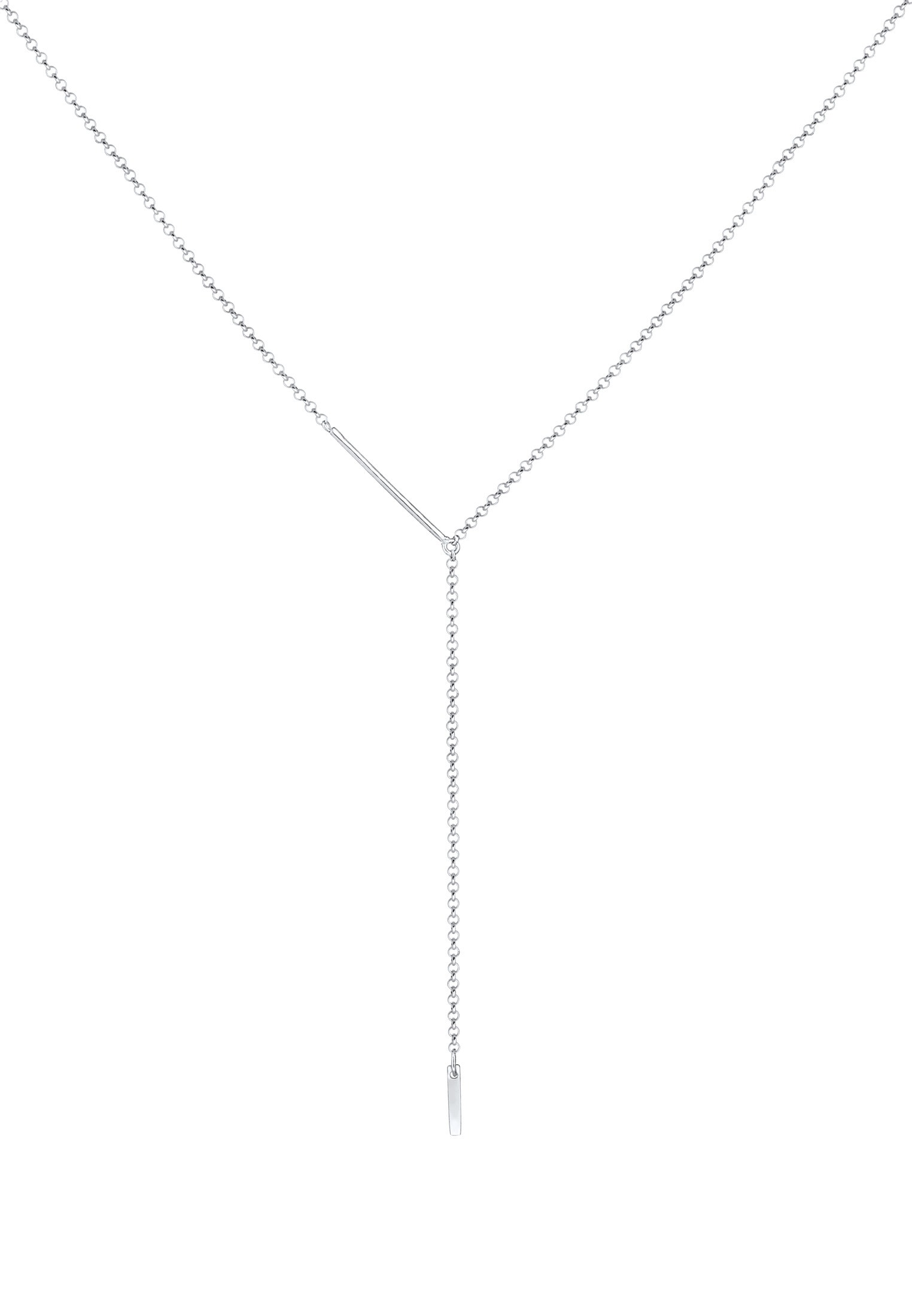Elli Y-Kette »Halskette Erbskette Y-Kette Geo Design Rechteck 925 Silber«