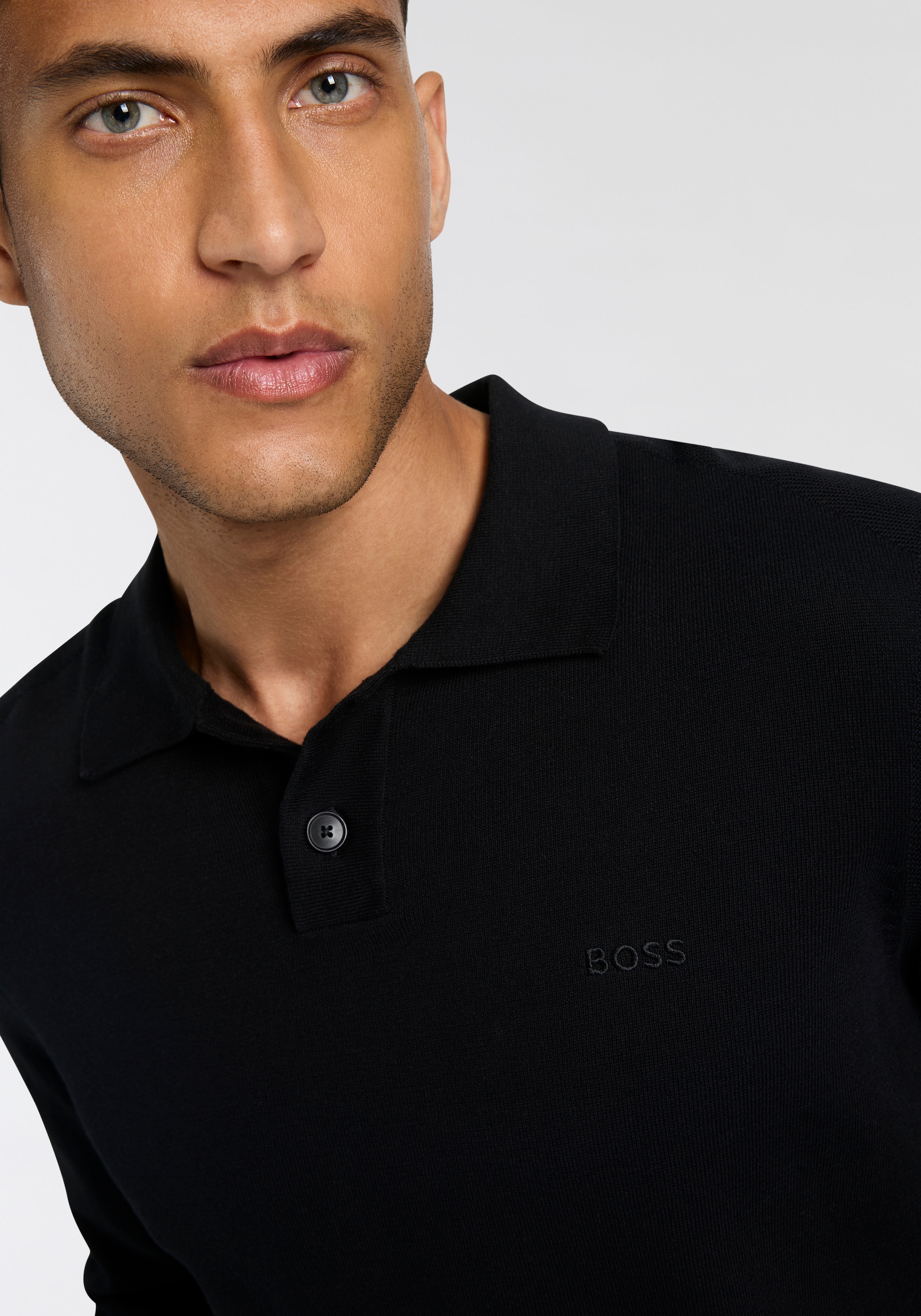 BOSS ORANGE Polokragenpullover »Asac« mit Logo-Stickerei