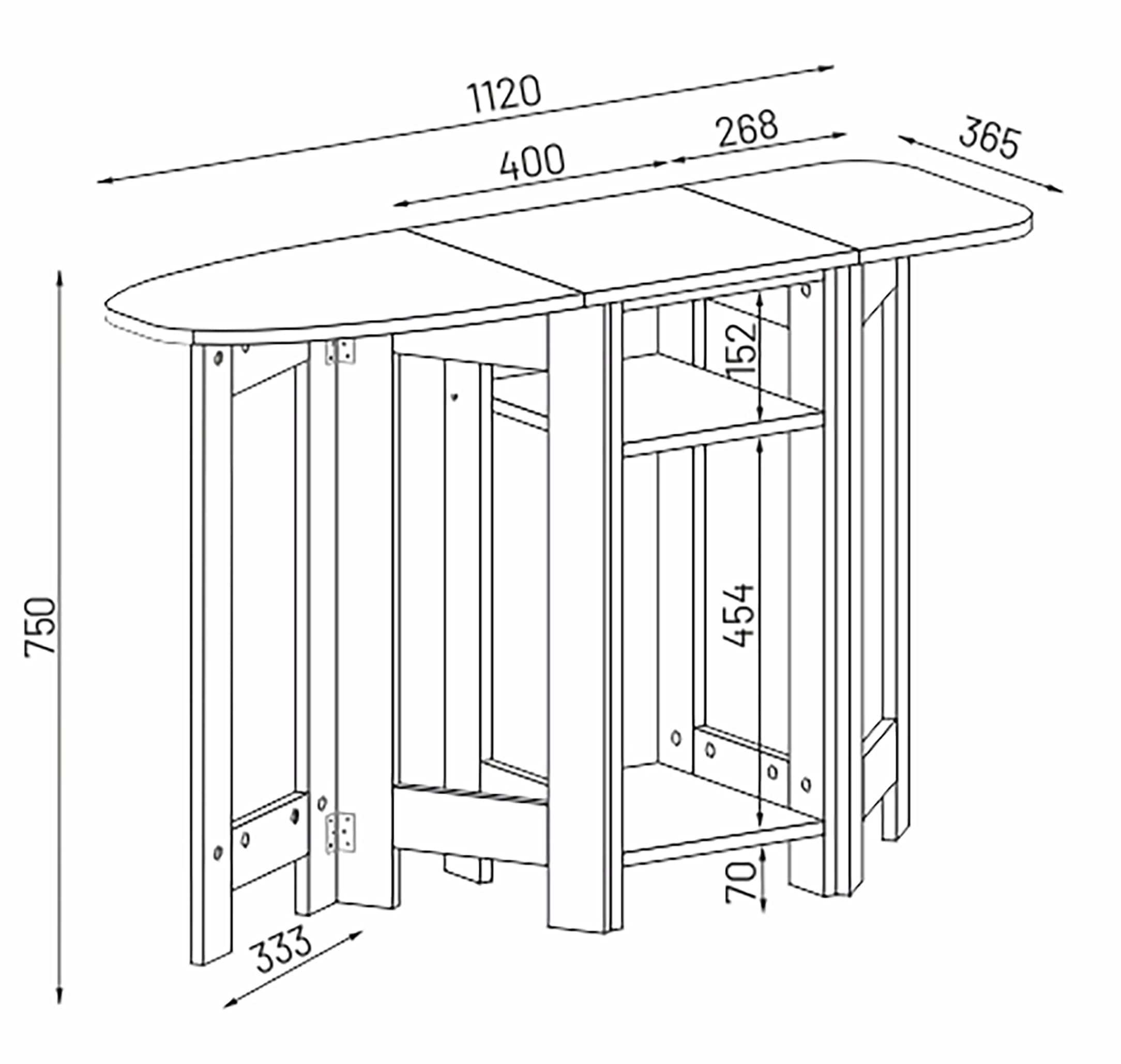 VCM Kommode »Holz Kommode Sideboard Bügelbrett Bigalos« 1 Stk. tlg.