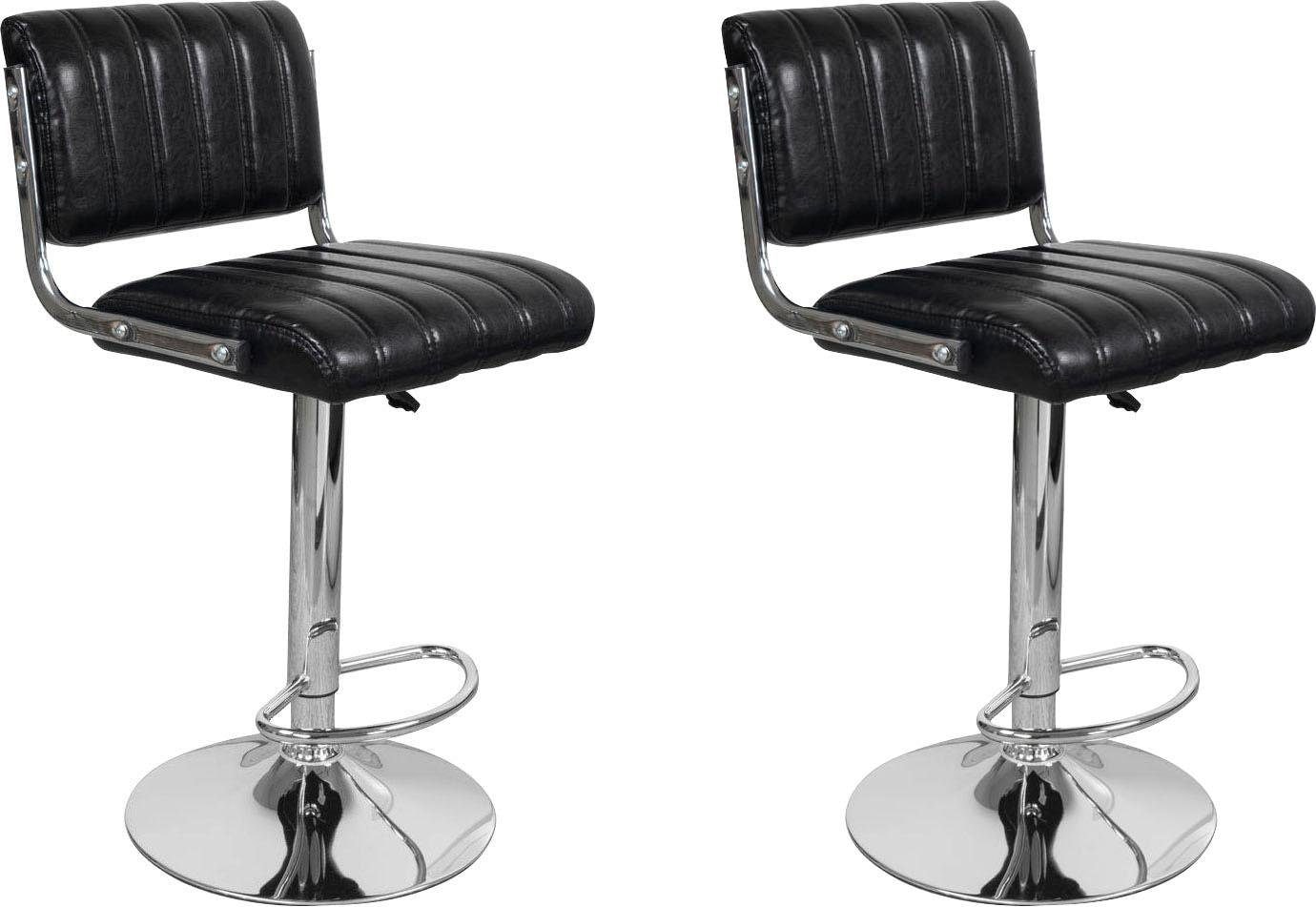 Kayoom Hochstuhl »Barstuhl Midnight 725 2er-Set,in Leder-Optik Barhocker«, (Set), 2 St., pflegeleicht, höhenverstellbar, komfortabel, drehbar