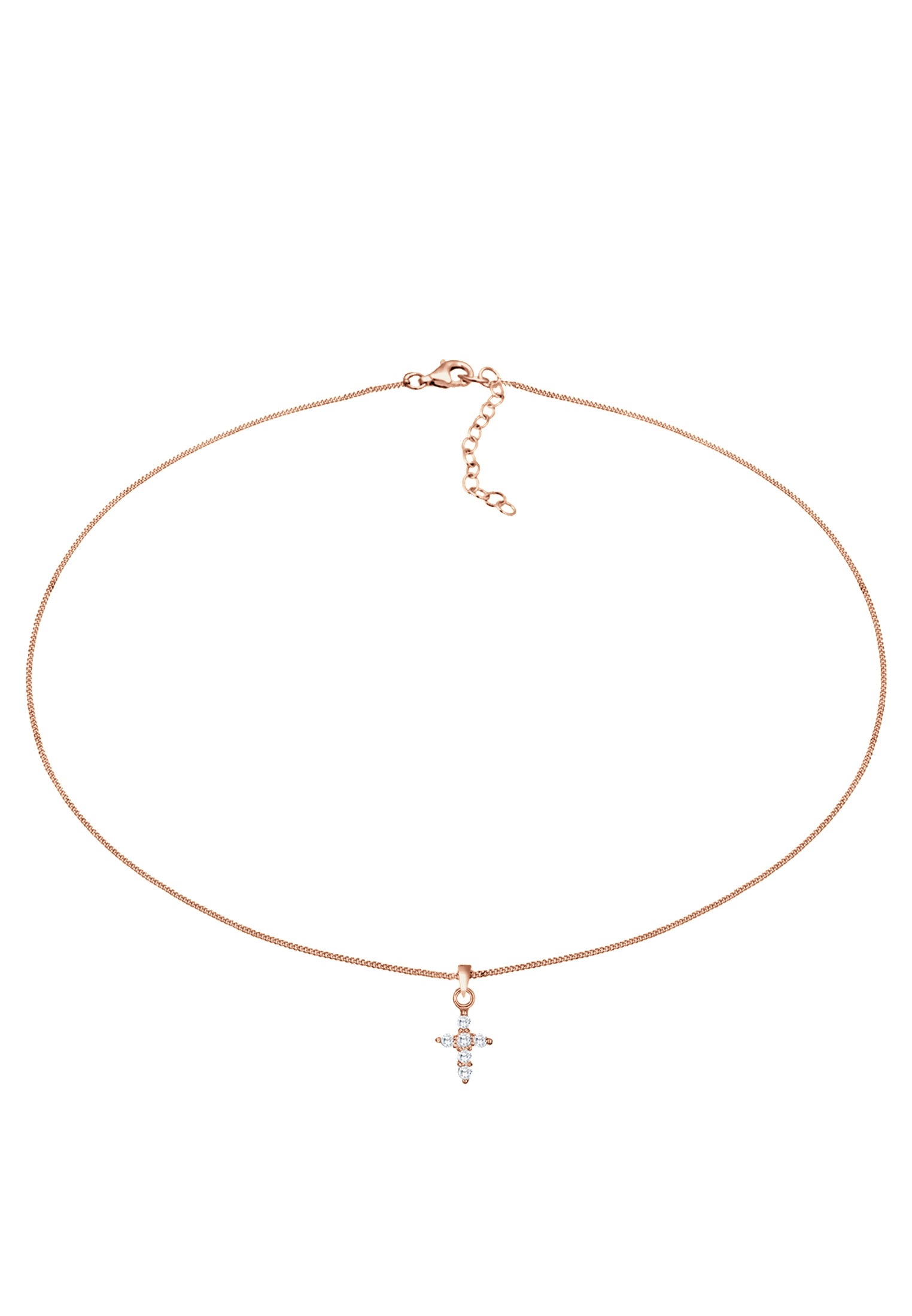 Elli Choker »Halskette Choker Kreuz Religion Zirkonia 925 Silber«