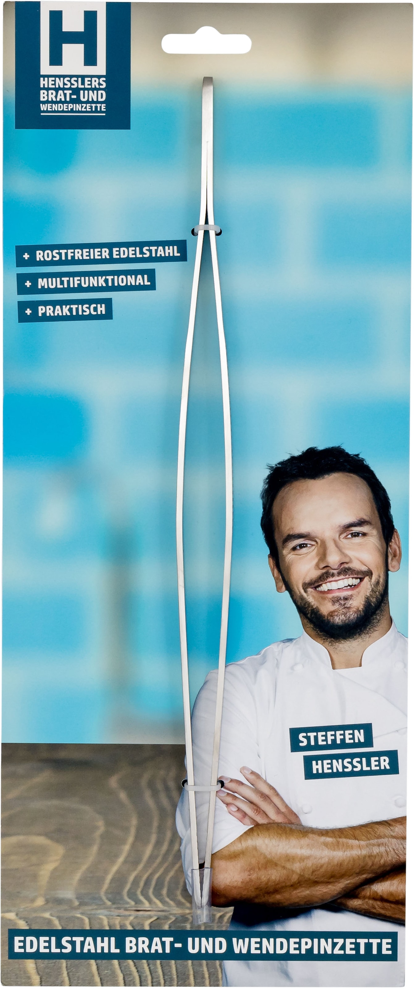 HENSSLERS Kochpinzette »HENSSLERS Brat- und Wendepinzette« Edelstahl