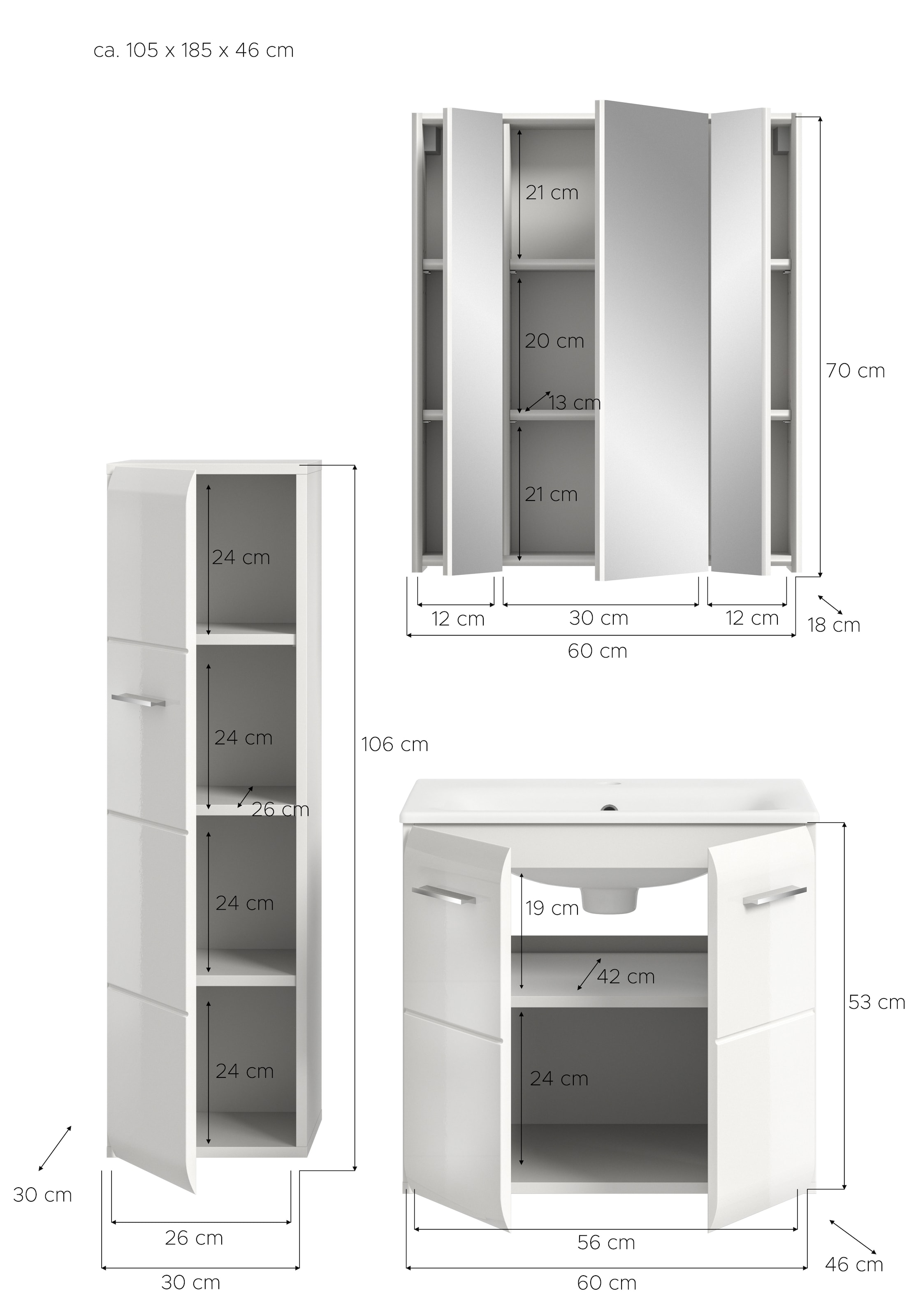 INOSIGN Badezimmer-Set Set, 4 Stk. tlg.