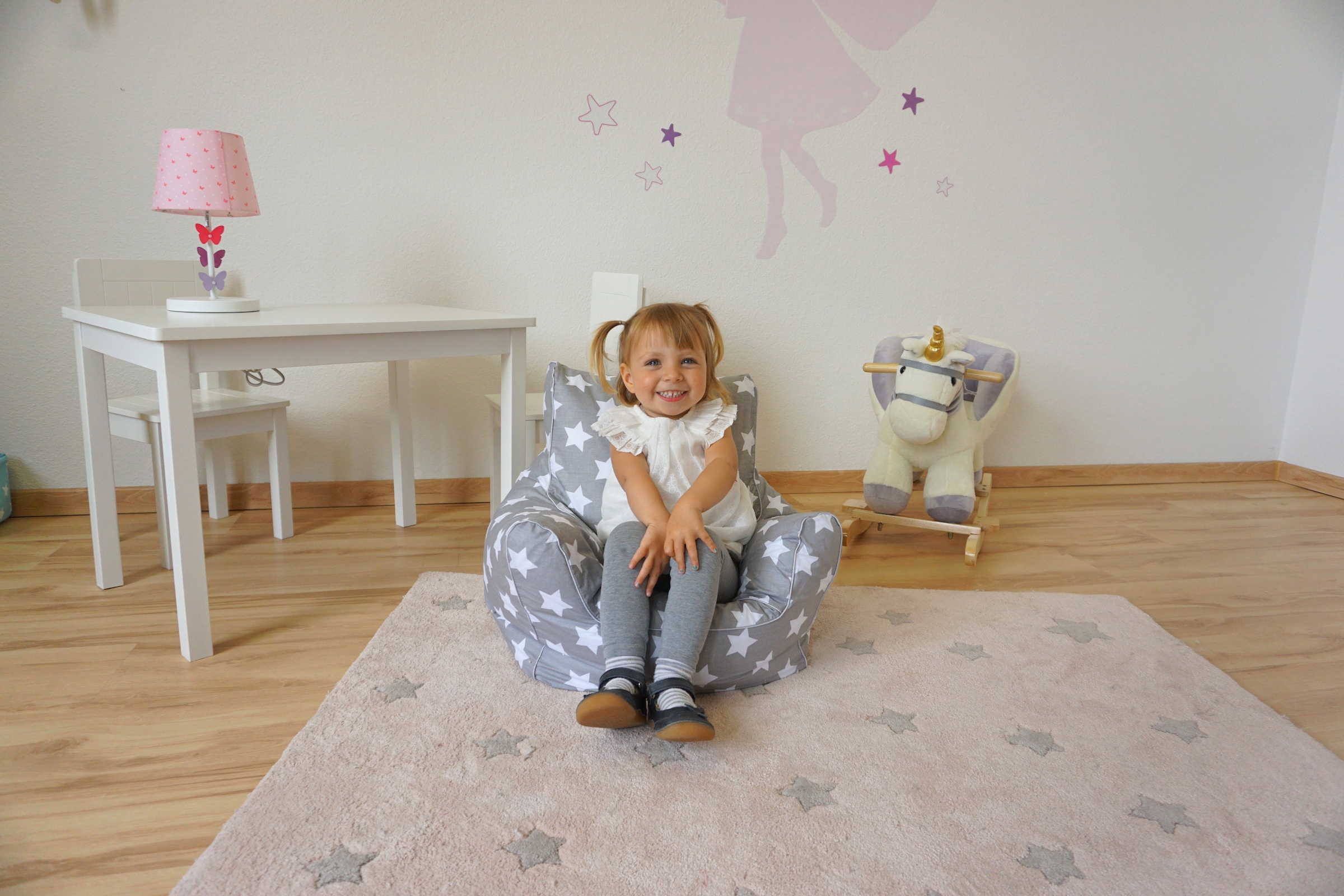 Knorrtoys® Sitzsack »Grey White Stars«, für Kinder; Made in Europe