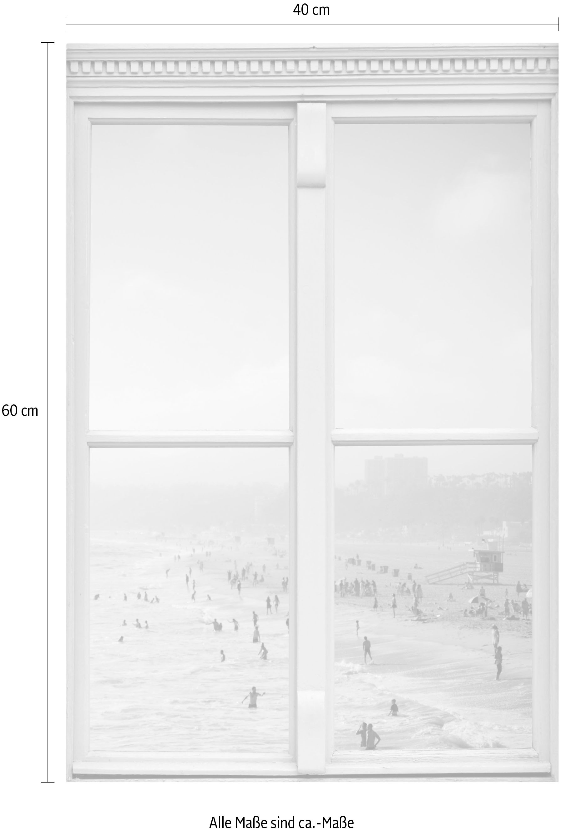 queence Wandsticker »Beach« Wandsticker, Wandbild, selbstklebend, 3D, Fenster