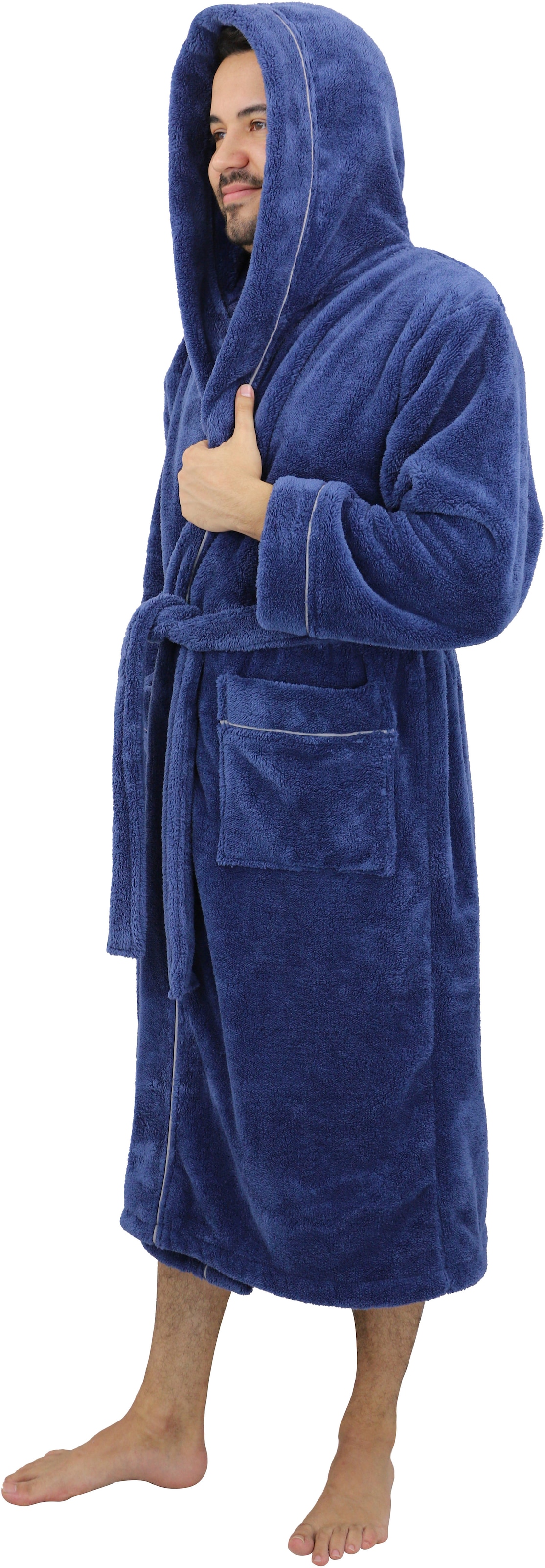 my home Unisex-Bademantel »Lillou, ideal für Sauna & Spa, Hotelbademantel, Morgenmantel«, (1 St.), kuschelig weicher Fleece, für Damen und Herren, XS-3XL