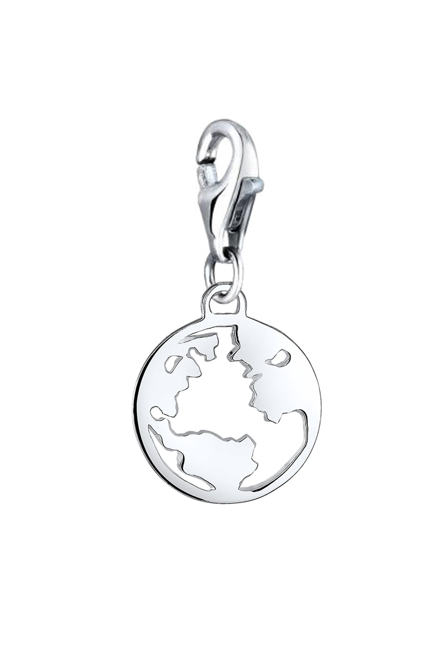 Nenalina Charm-Einhänger »Charm Anhänger Welt Weltkugel Cut-Out 925er Silber«