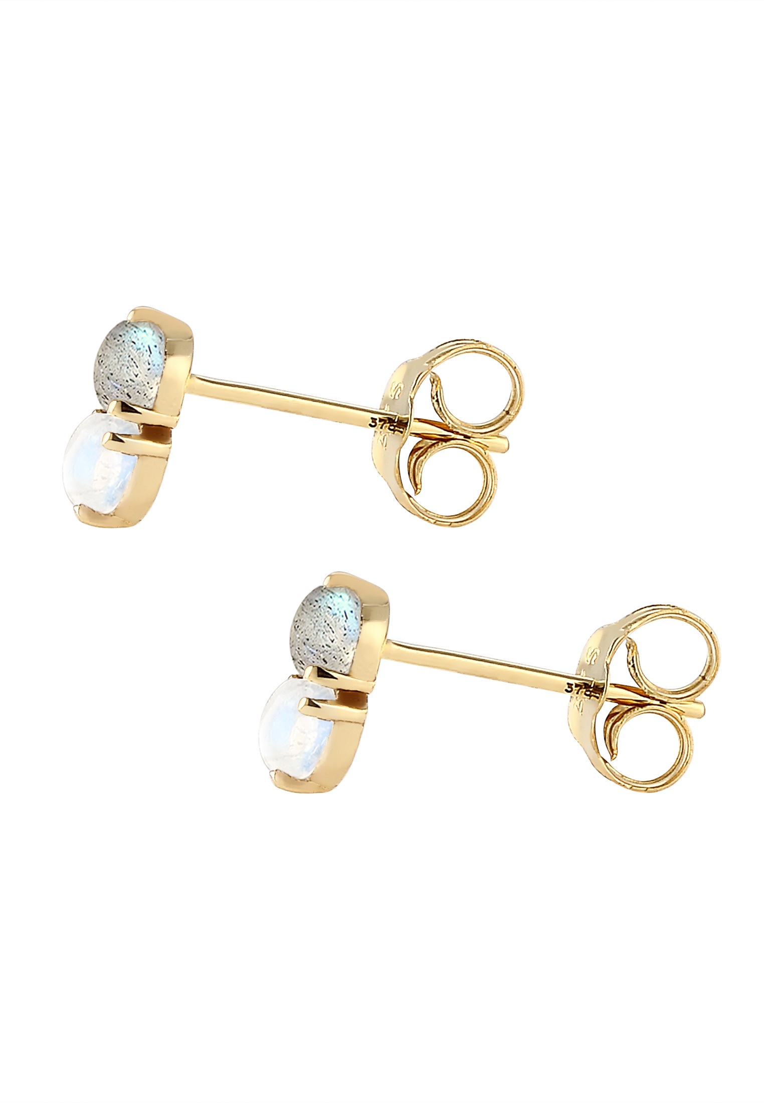 Elli Premium Paar Ohrstecker »Ohrringe Ohrstecker Mondstein Labradorit Edelstein 375 Gelbgold«