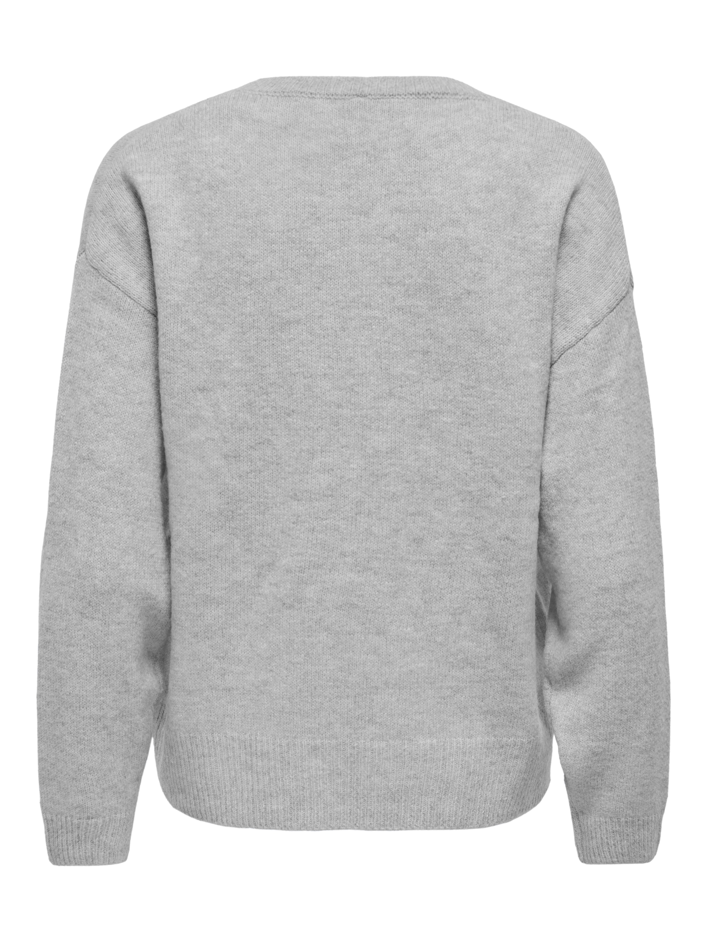 ONLY Strickpullover »ONLOLIVIA LS O-NECK CC KNT« Materialmix, regular fit