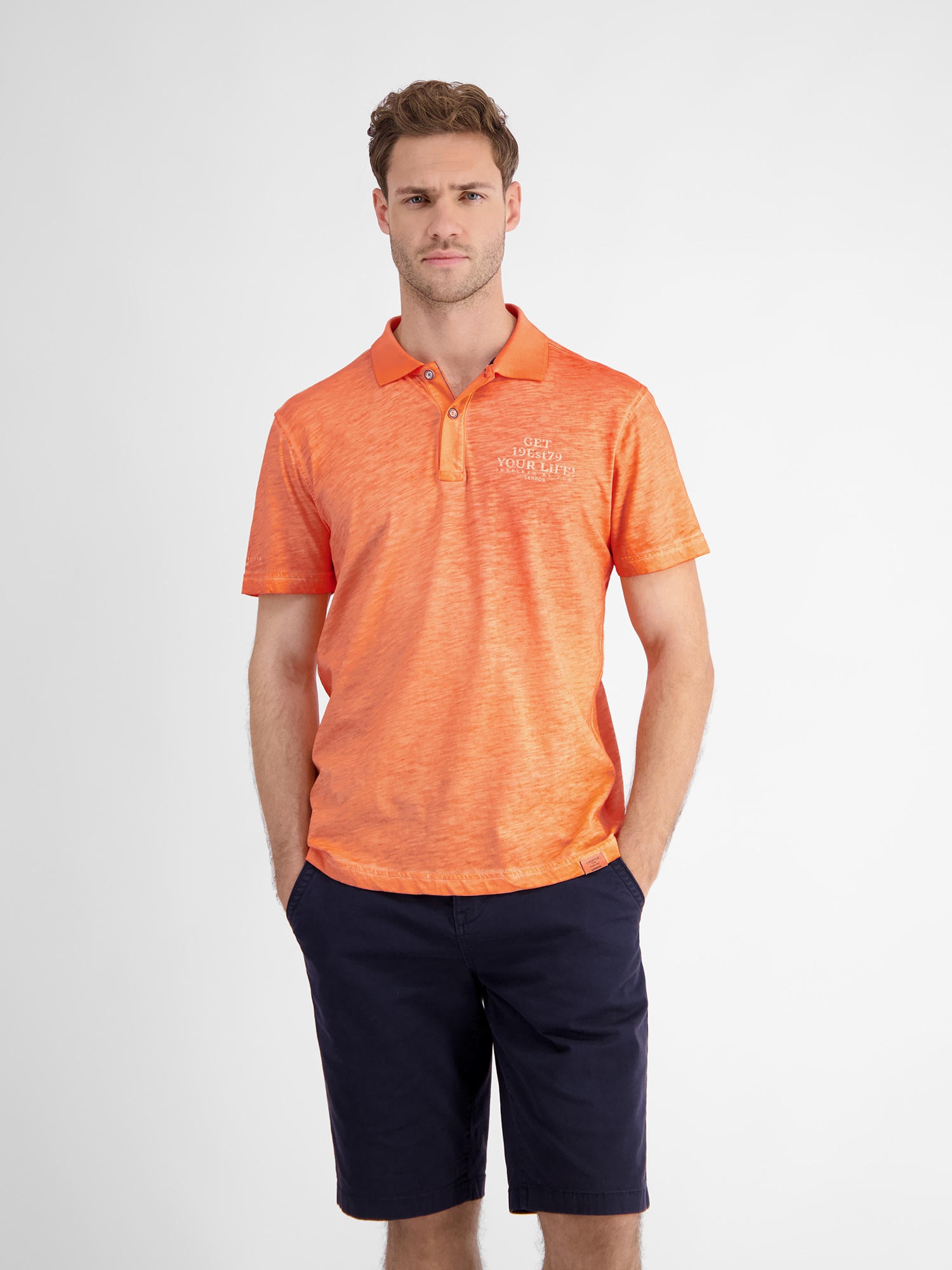 LERROS Poloshirt »LERROS Poloshirt mit lässigem Brustprint«