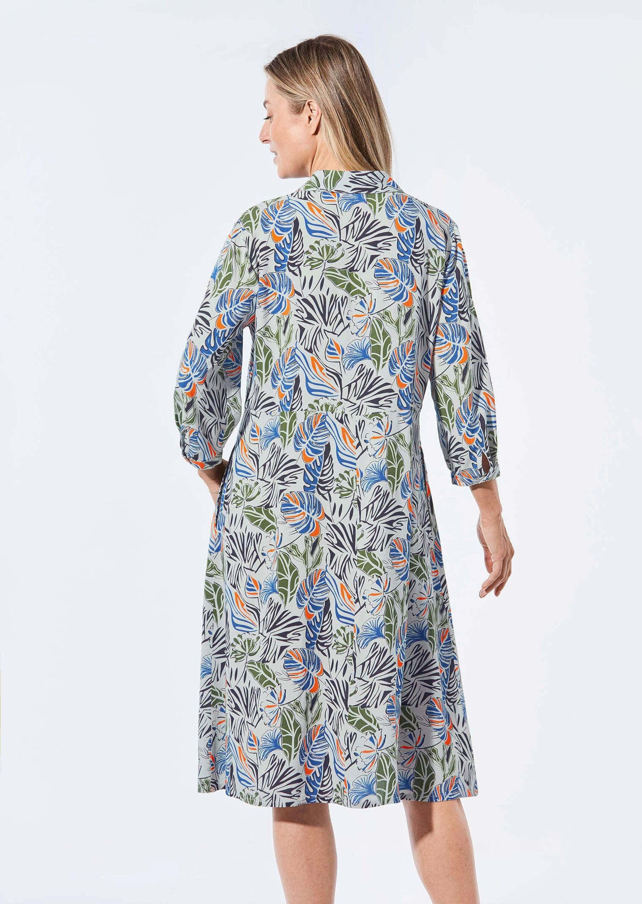 GOLDNER Sommerkleid »Kurzgröße Blusenkleid mit Hemdkragen« Eingrifftaschen mit Knopfleiste