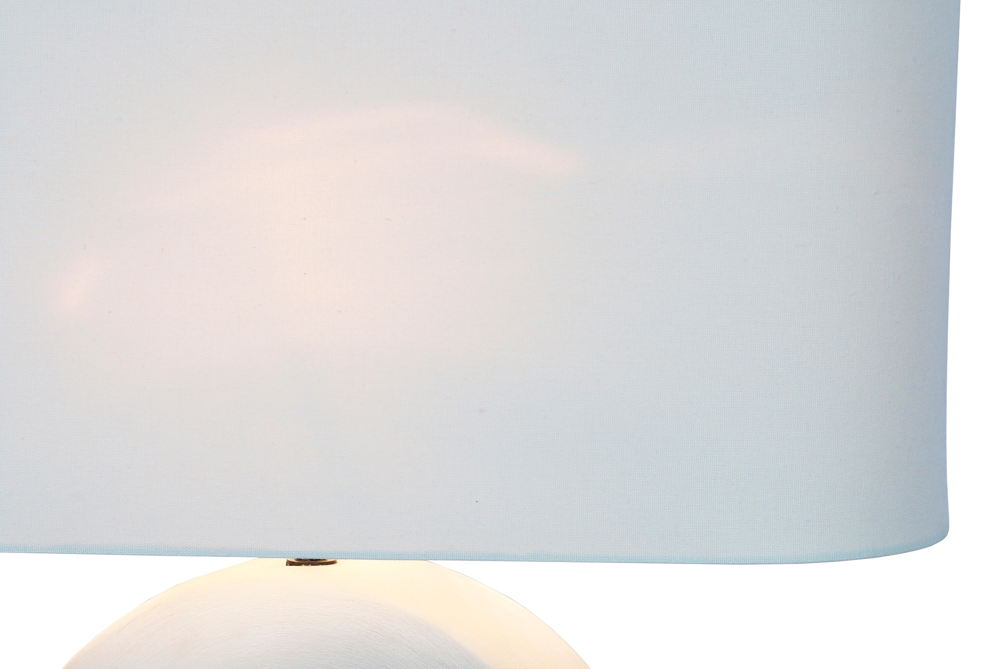 SalesFever Tischleuchte »Lureva Handbemalte Keramik trifft auf eleganten Leinenschirm« E27 1 Stk. 1x E27 bis 60 W, 55x55 cm, Tischlampe mit Leinenschirm