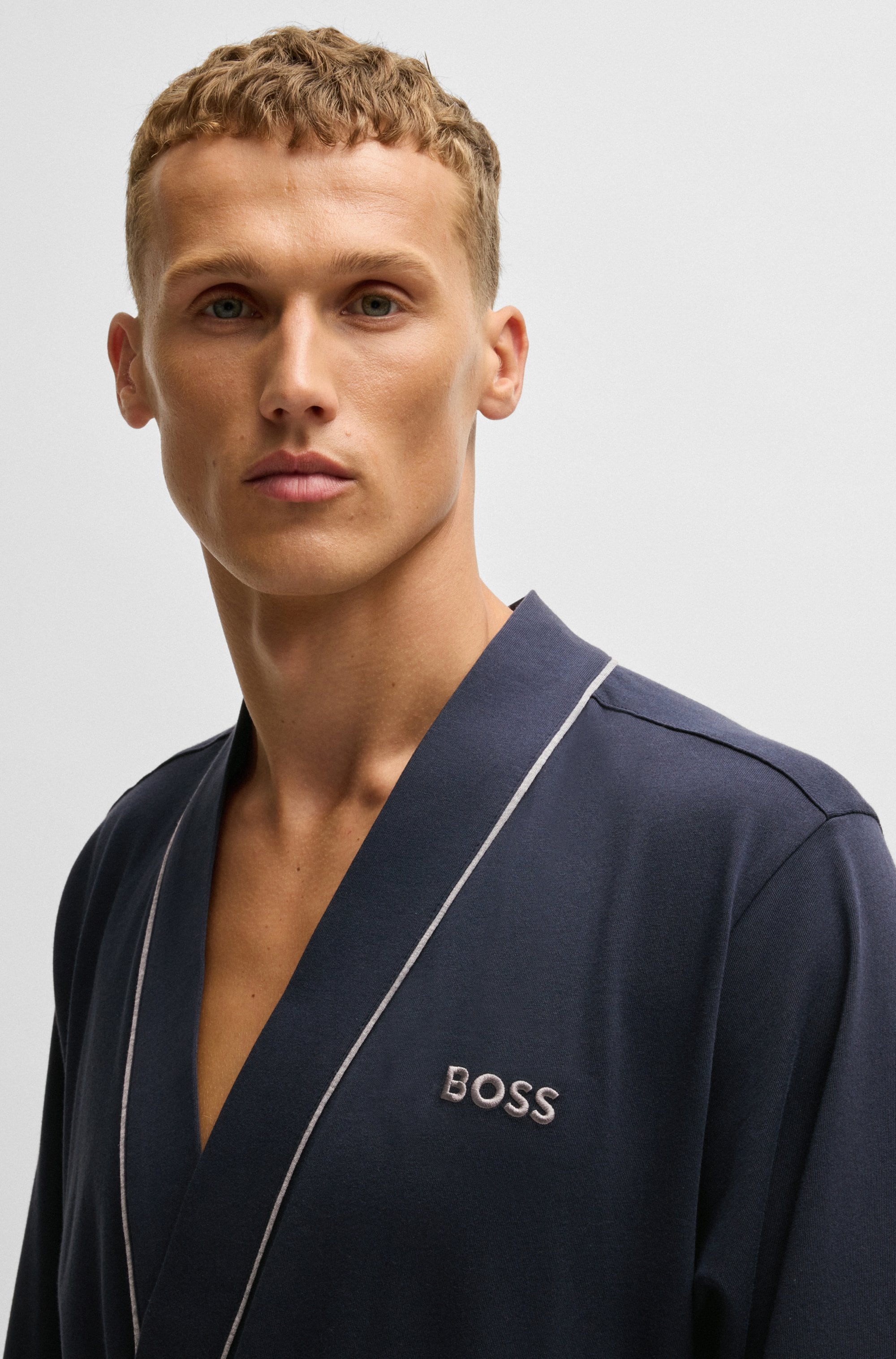 BOSS Morgenmantel »Kimono BM«, mit Logostickerei