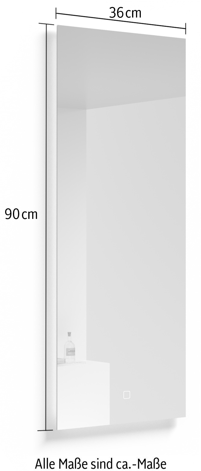 welltime Spiegel »Mini, Badmöbel, Waschtischunterschrank inkl. Waschbecken« mit Ambiente LED Licht, Breite 36 cm, FSC®-zertifiziert