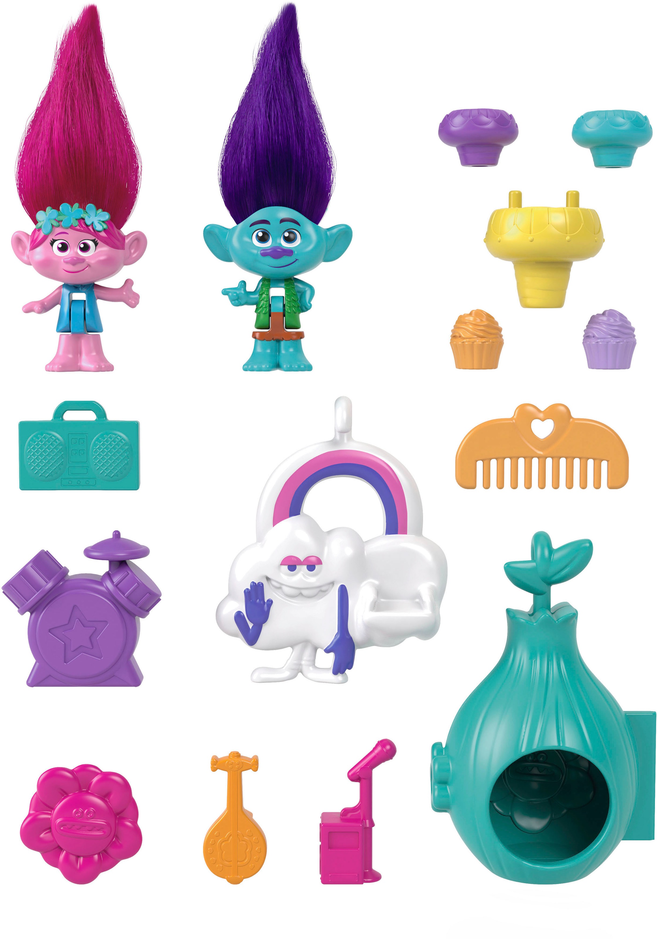 Mattel® Spielwelt »Trolls, Polly Pocket Schatulle«, (Set)