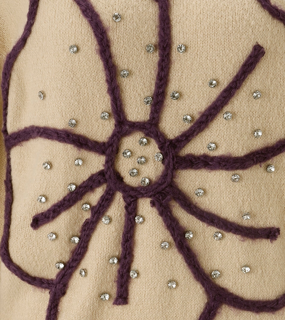 Aniston SELECTED Strickpullover vorne mit funkelnden Glitzersteinen verziert