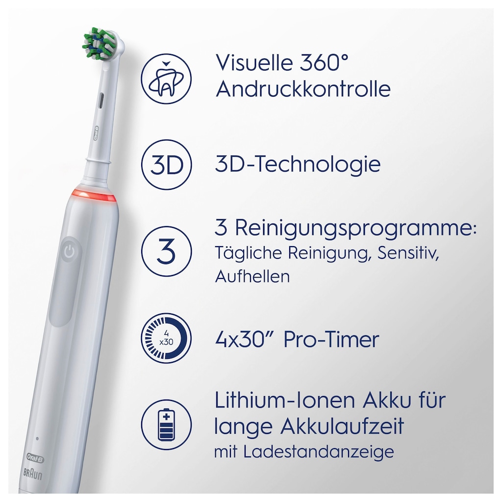 Oral-B Elektrische Zahnbürste »3 3500«, 1 St. Aufsteckbürsten