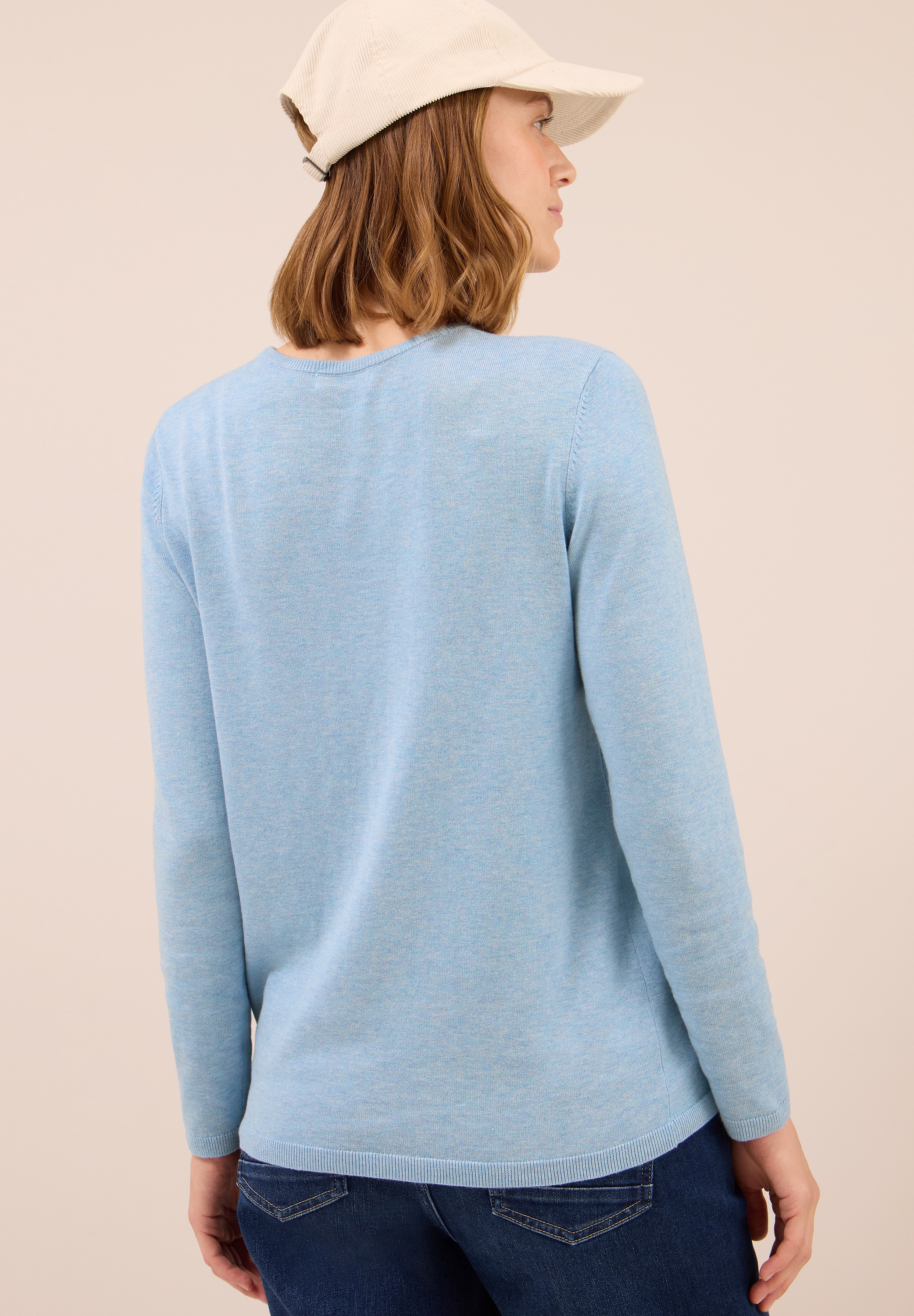 Cecil Strickpullover mit feinem Detail an der Schulter und Viskose-Anteil
