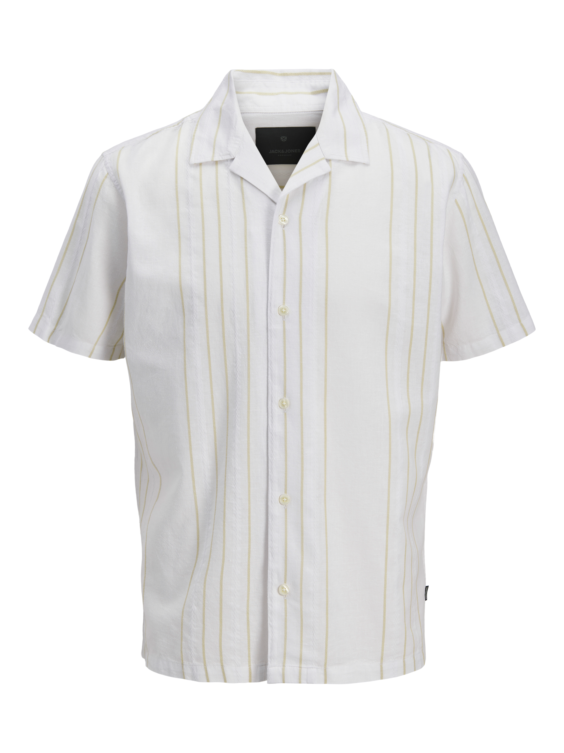 Jack & Jones Kurzarmhemd »JPRBLARIVER LINEN BL. DOBBY SS SHIRT SN« mit Resort Kragen