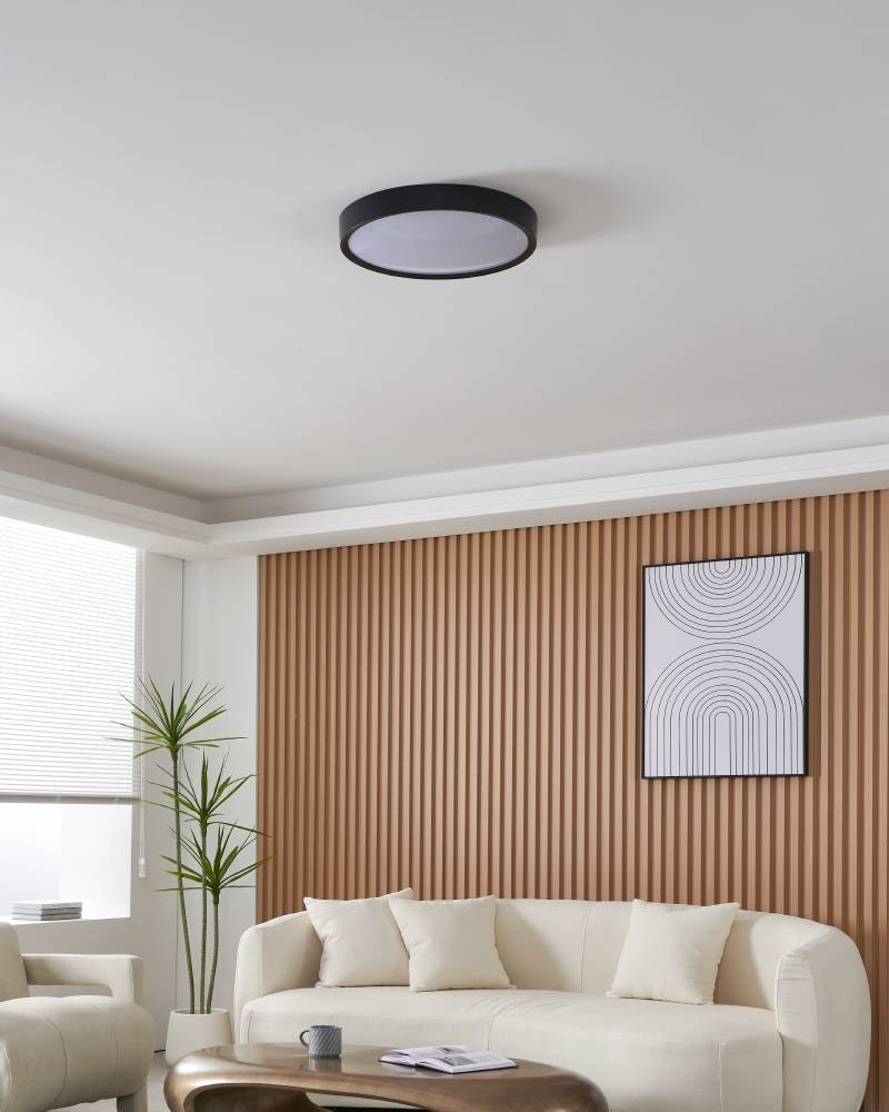 EGLO Deckenleuchte »MUSURITA« LED-Modul 1 Stk. Warmweiß Deckenlampe, Wohnzimmer, Stahl, Kunststoff, Ø 44 cm