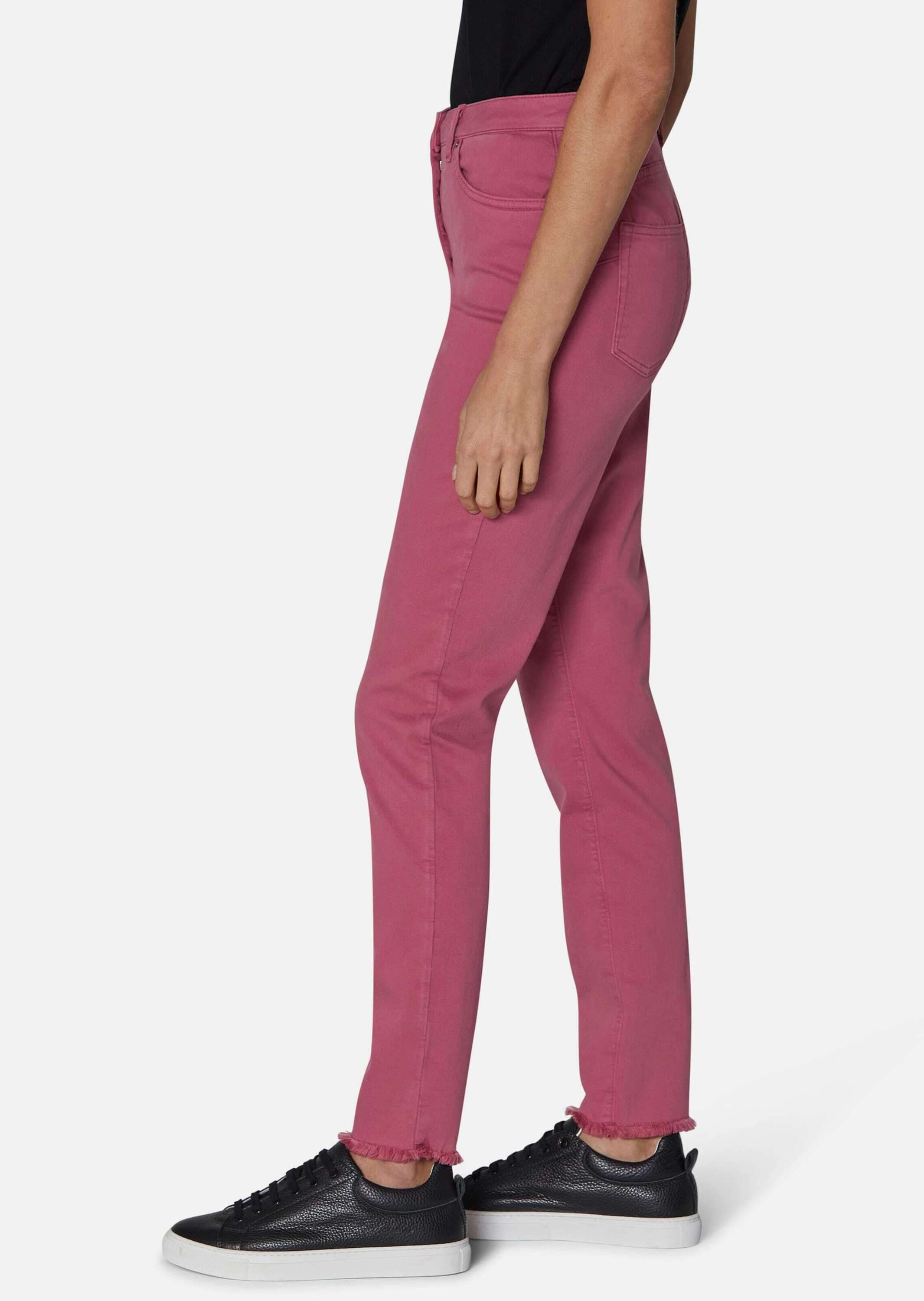 MADELEINE Regular-fit-Jeans »Jeans Mid Waist Skinny-Hose mit Fransen« mit Fransensaum