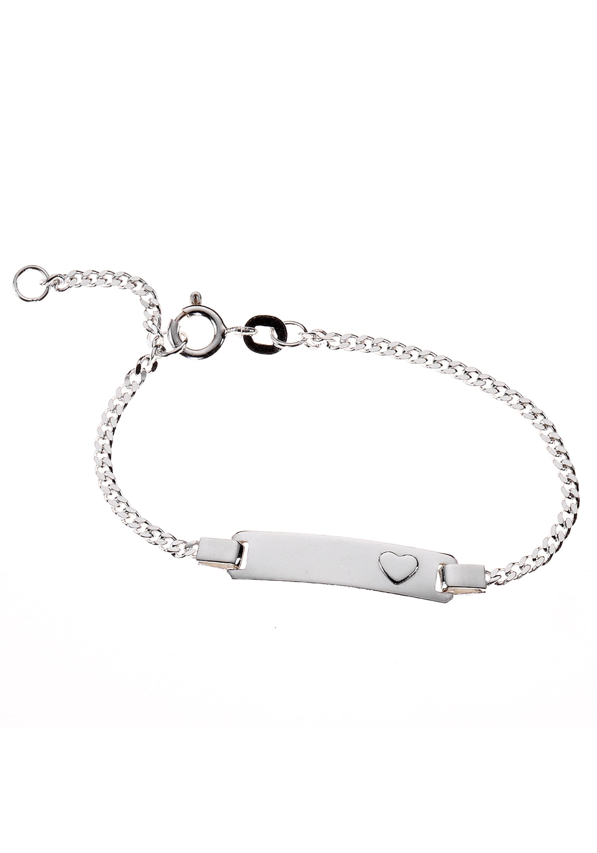 Firetti Armband mit Gravur »Schmuck Geschenk Panzerkette«, Armkette per Taufe bei 925 ID-Platte Geburtstag Silber GRAVURwunsch Anlass Mail senden, ♕ Weihnachten