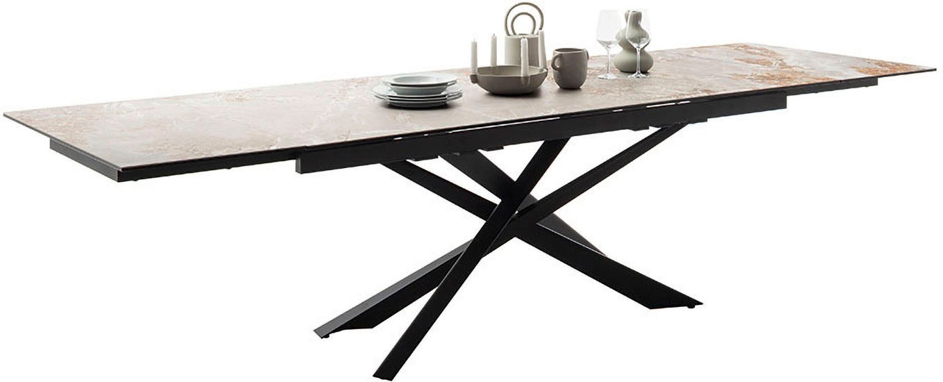 MCA furniture Esstisch »TESERO Auszugtisch 200-300 cm«, (Einzelstück), Keramik,Metall,Marmor-Optik,ausziehbar,belastbar 100kg,10-12 Pers.