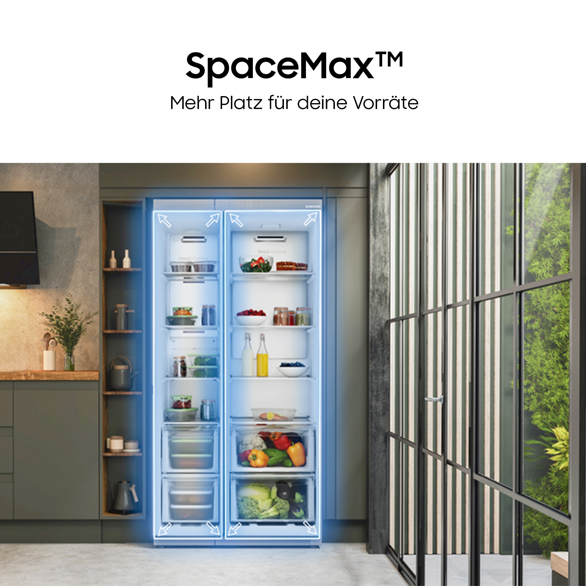 Samsung Side-by-Side RS4000 »RS57DG410EM9« 178 cm hoch 91,2 cm breit mit Wasserspender, No Frost+, AI Energy Mode, SpaceMax