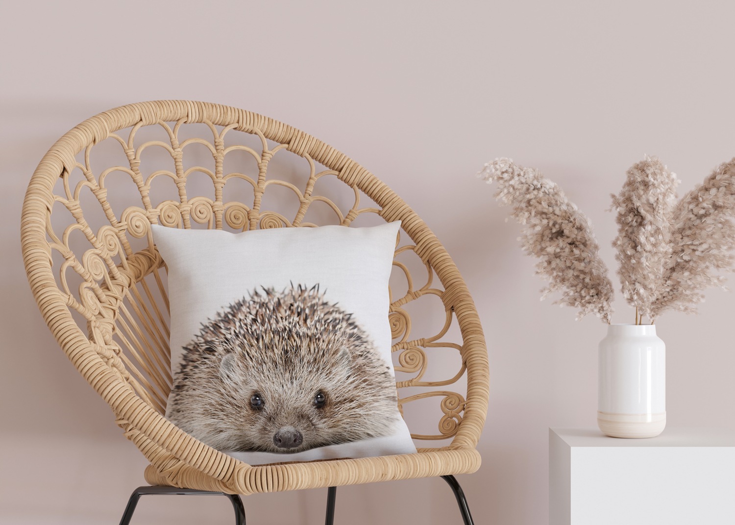 queence Dekokissen »Igel«, Kissenhülle mit HD Premium Druck, geruchsneutral, 40x40cm