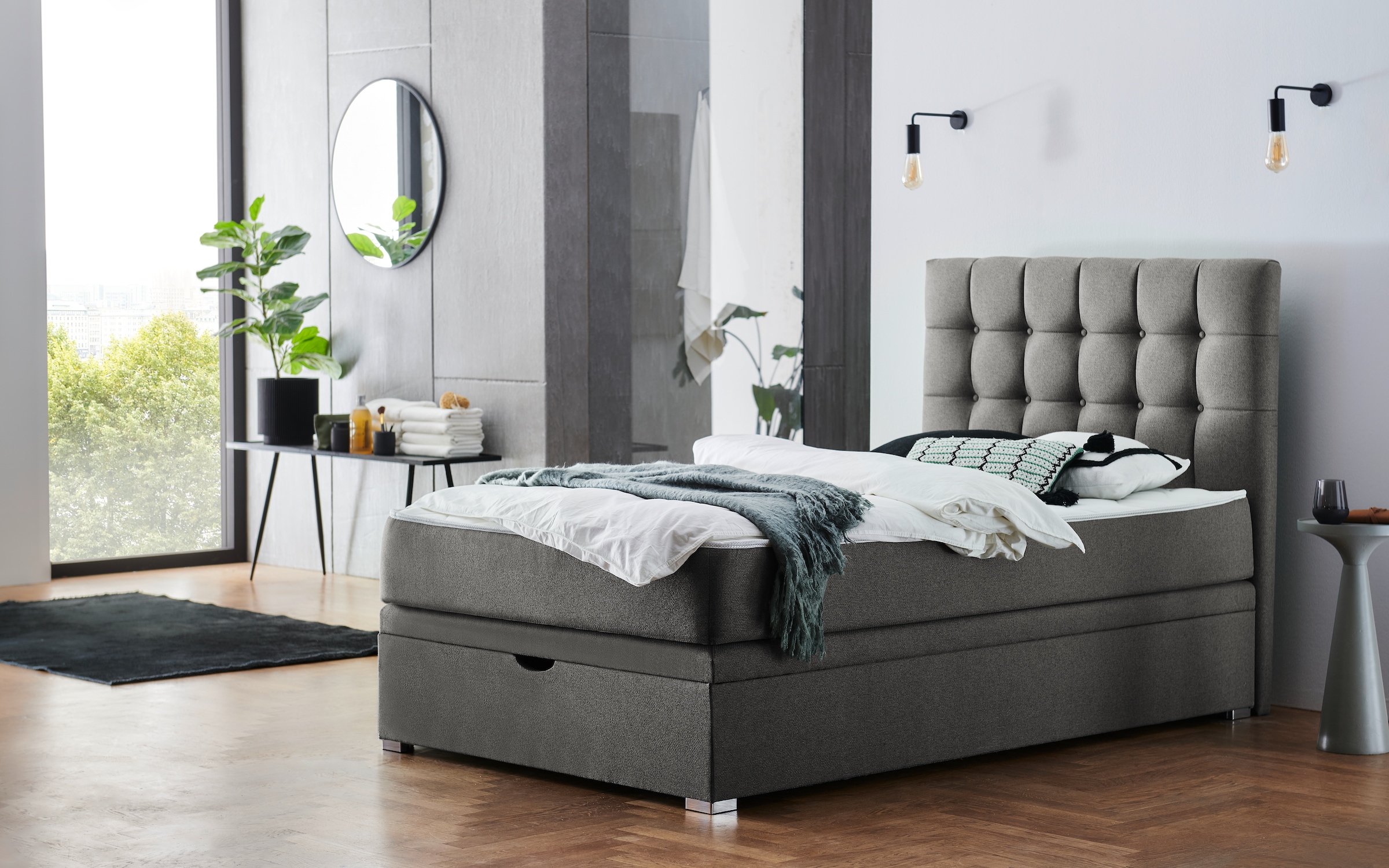 ATLANTIC home collection Boxbett »Riona, erweiterbar zu Doppel- und Familienbett« wahlweise mit 120x200cm Taschen-Federkernmatratze oder ohne Matratze
