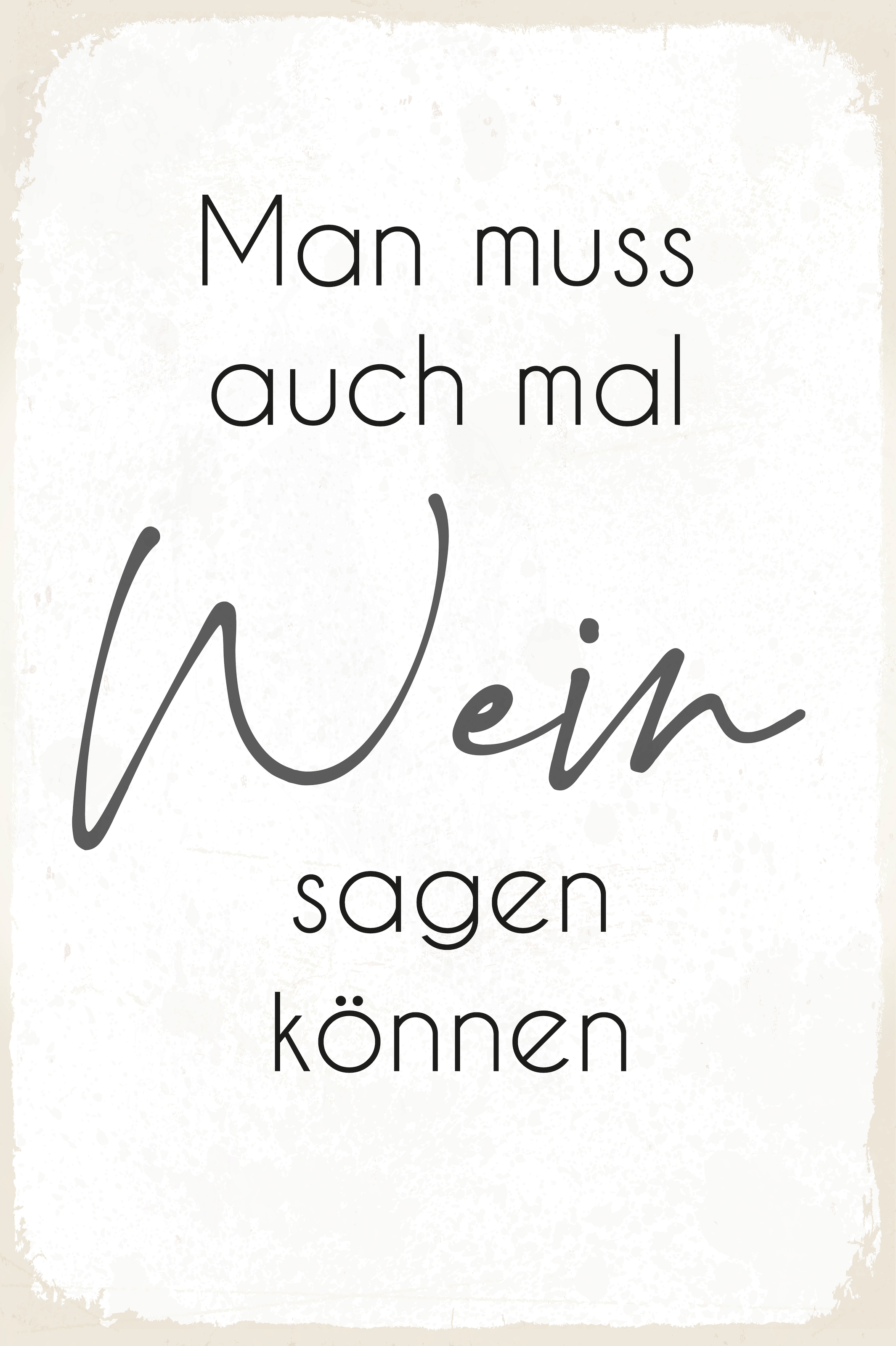 queence Metallbild »Wein sager«, Schriftzüge-Schriftzug-Sprüche-Sprüche & Texte-Getränke-Wein, (1 St.), Stahlschilder