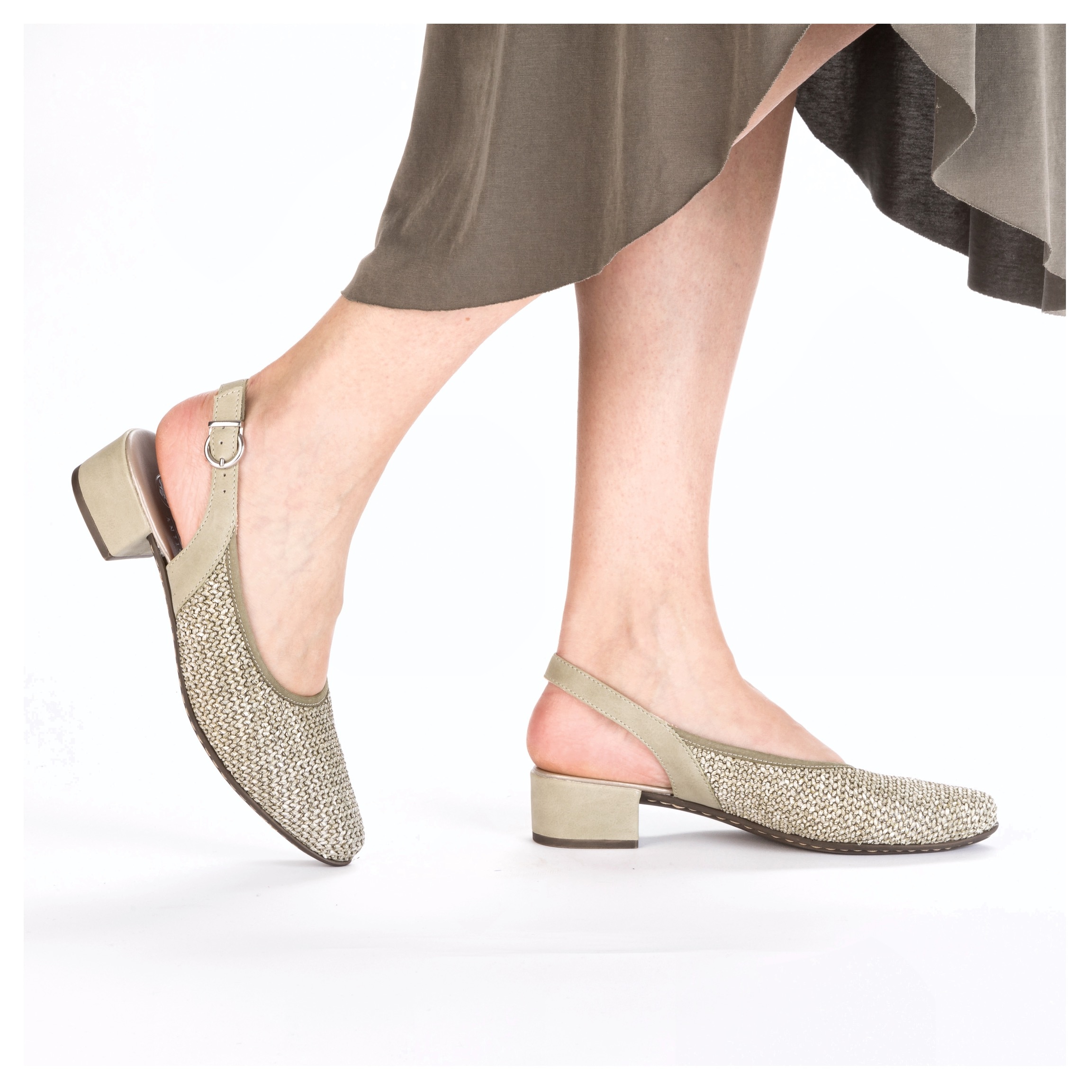 Rieker Slingsandale  Sommerschuh, Festtagsschuh, Blockabsatz, mit Riemchen