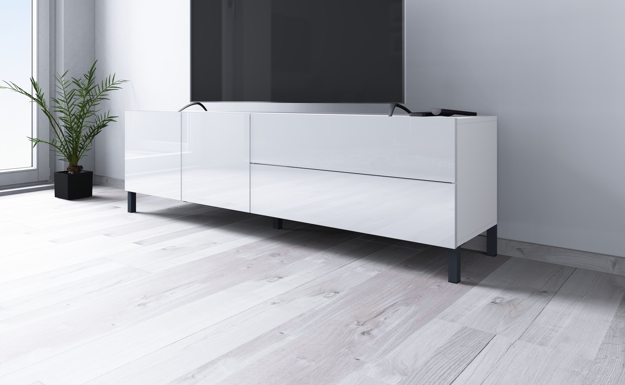borchardt Möbel Lowboard »Sophia, TV-Schrank Breite 152 cm« Metallfüße, grifflose Optik