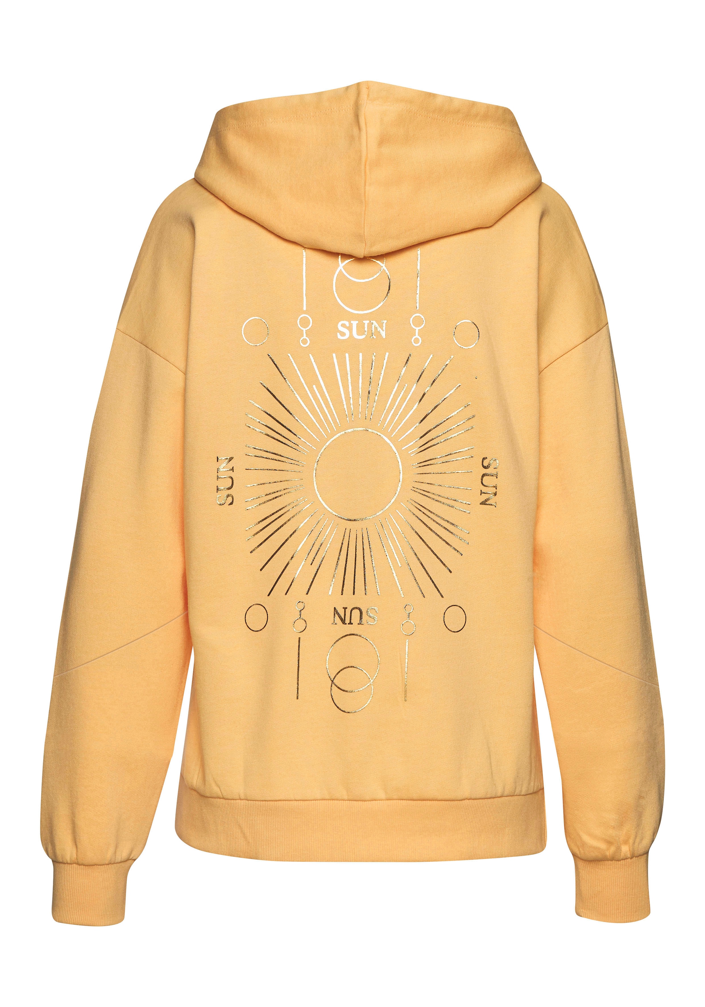 Buffalo Hoodie, Kapuzensweatshirt mit großem Rückenprint- mit Glanz-Effekt, Loungewear