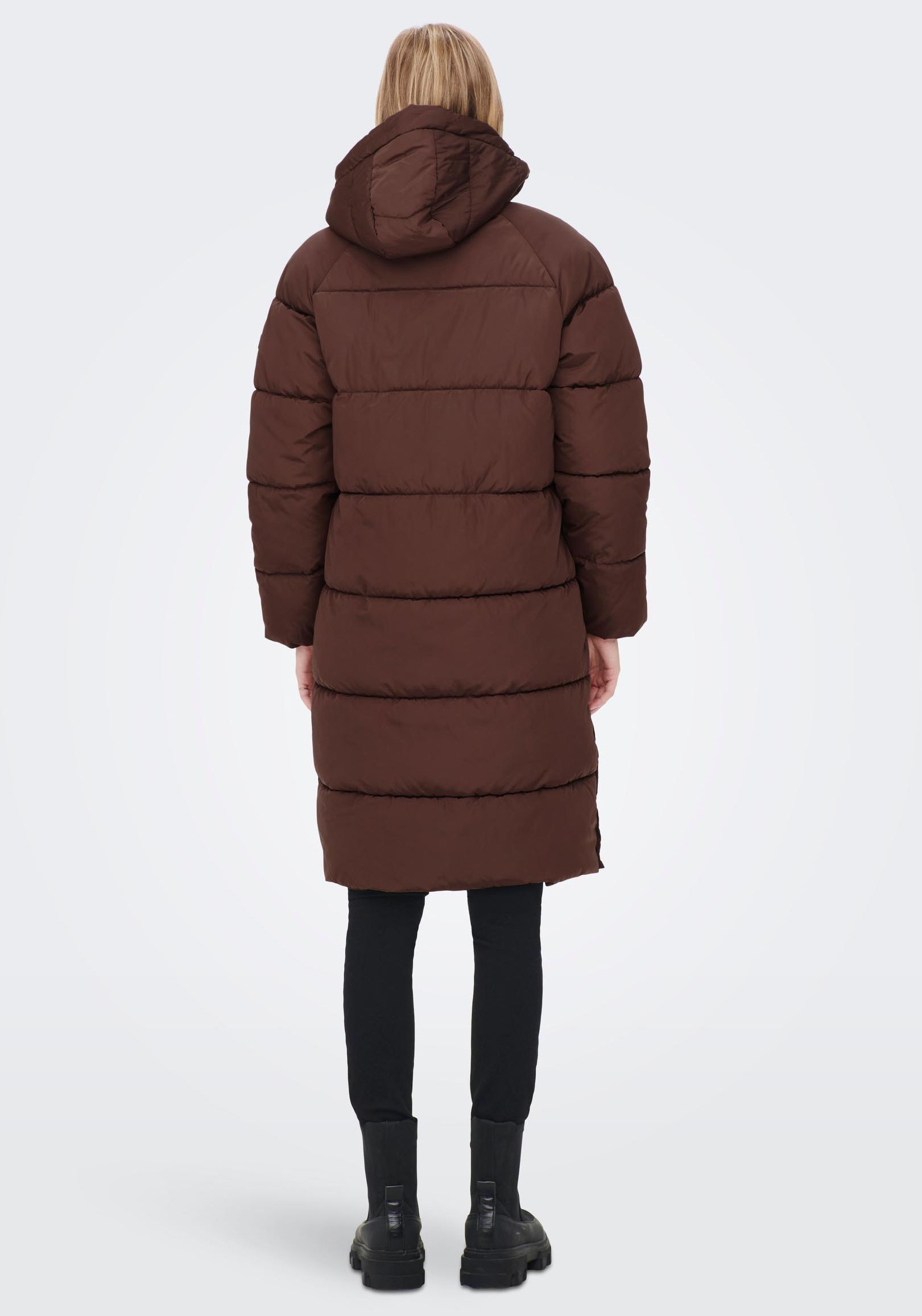 ONLY Steppmantel »ONLAMANDA LONG PUFFER COAT«, mit Kapuze